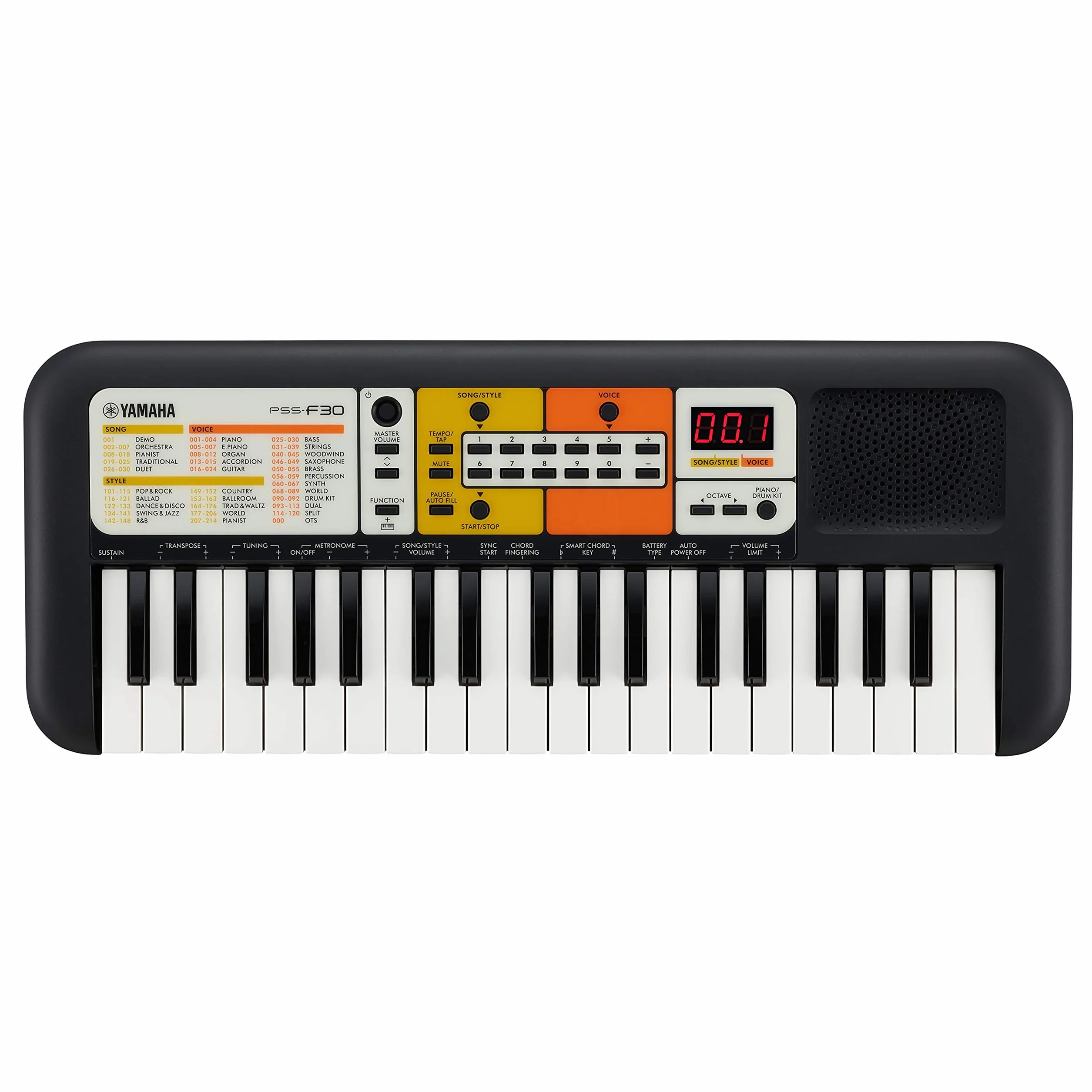 Yamaha PSS-F30 Teclado Portátil con 37 Mini Teclas, Negro