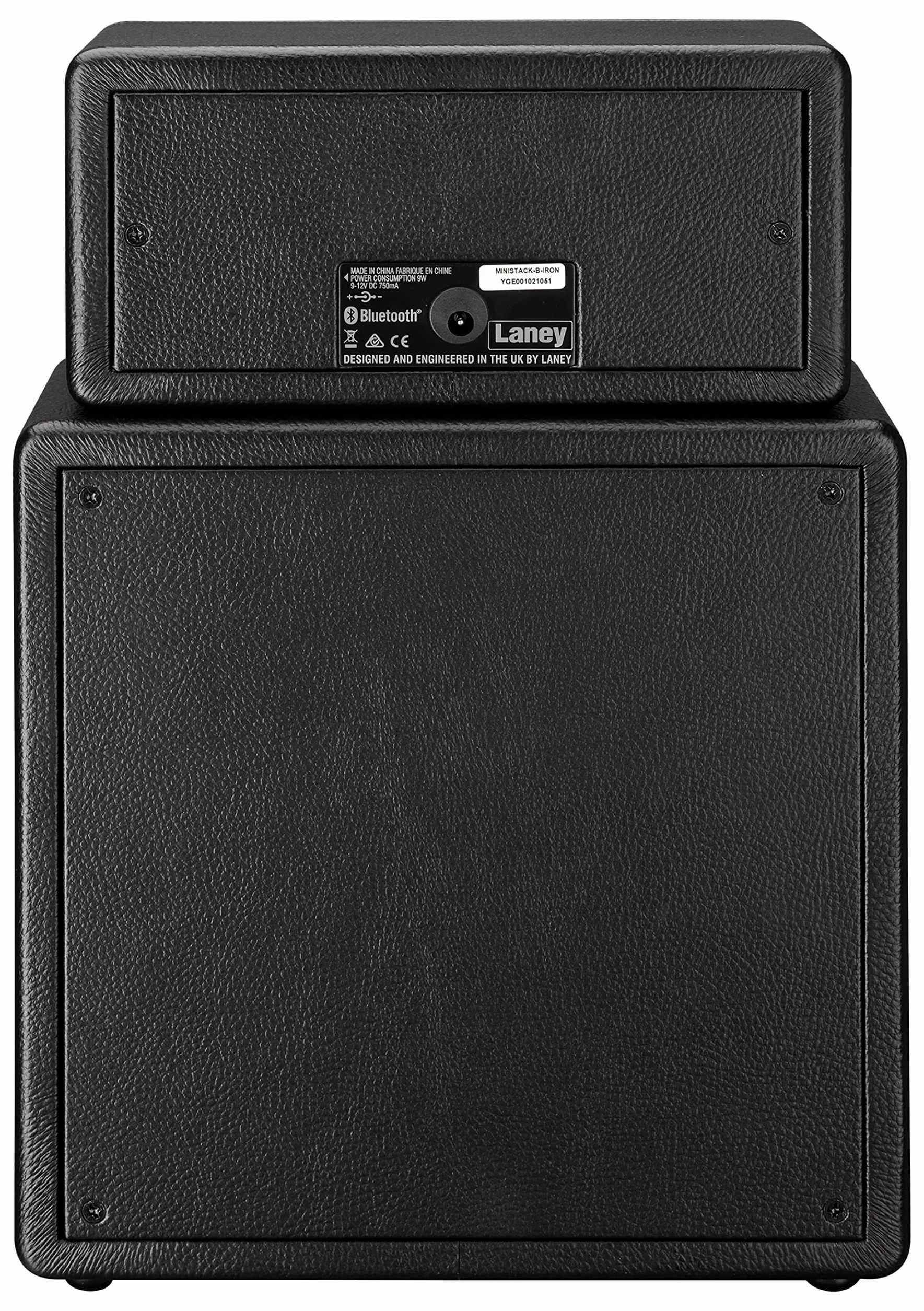 Laney MINISTACK-B Amplificador de guitarra Bluetooth – Mini pila portátil de 6W con batería - 4 altavoces, limpio/overdrive, retraso, entrada LSI para smartphone, entrada AUX - Ironheart