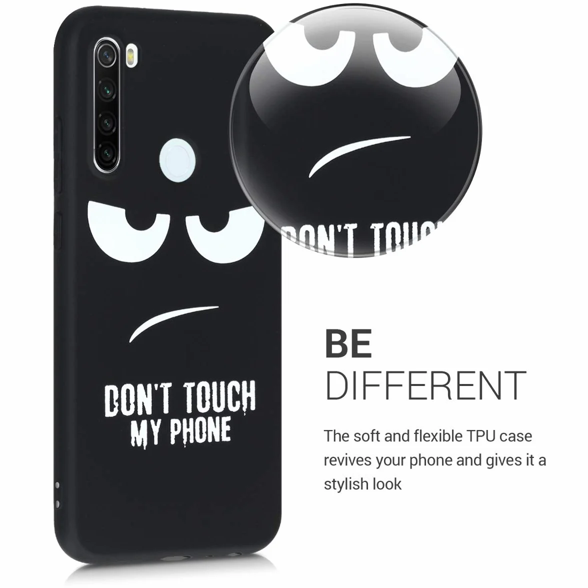 kwmobile Carcasa Compatible con Xiaomi Redmi Note 8T Funda Móvil TPU Blanco/Negro