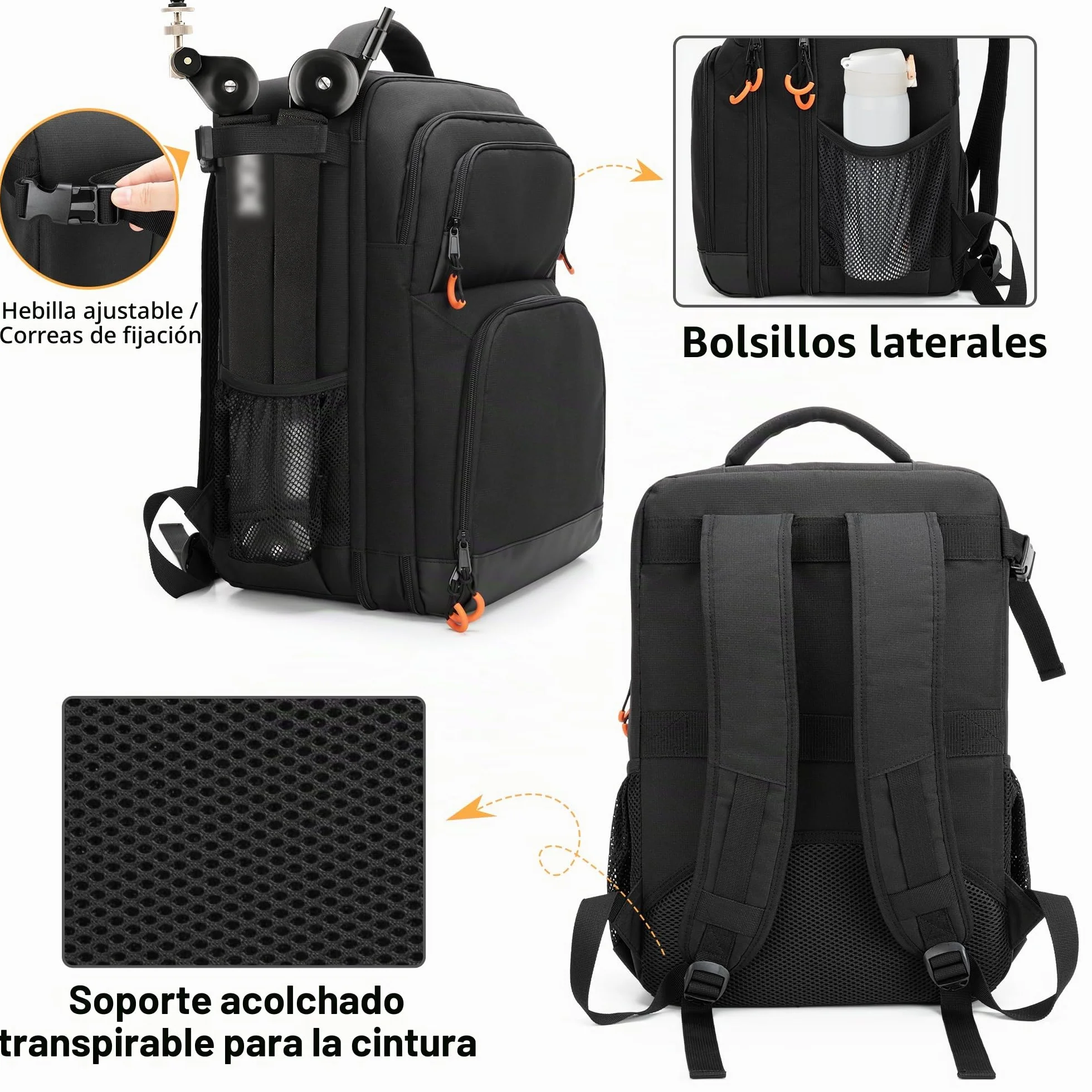 PGmoon Bolsa para controladores de DJ Compatible con Hercules DJControl Inpulse 200 MK2/Numark Party Mix II/RODECaster Pro II, Mochila para Mezclador DJ con Muchos Bolsillos para Micrófonos, DJ Cables