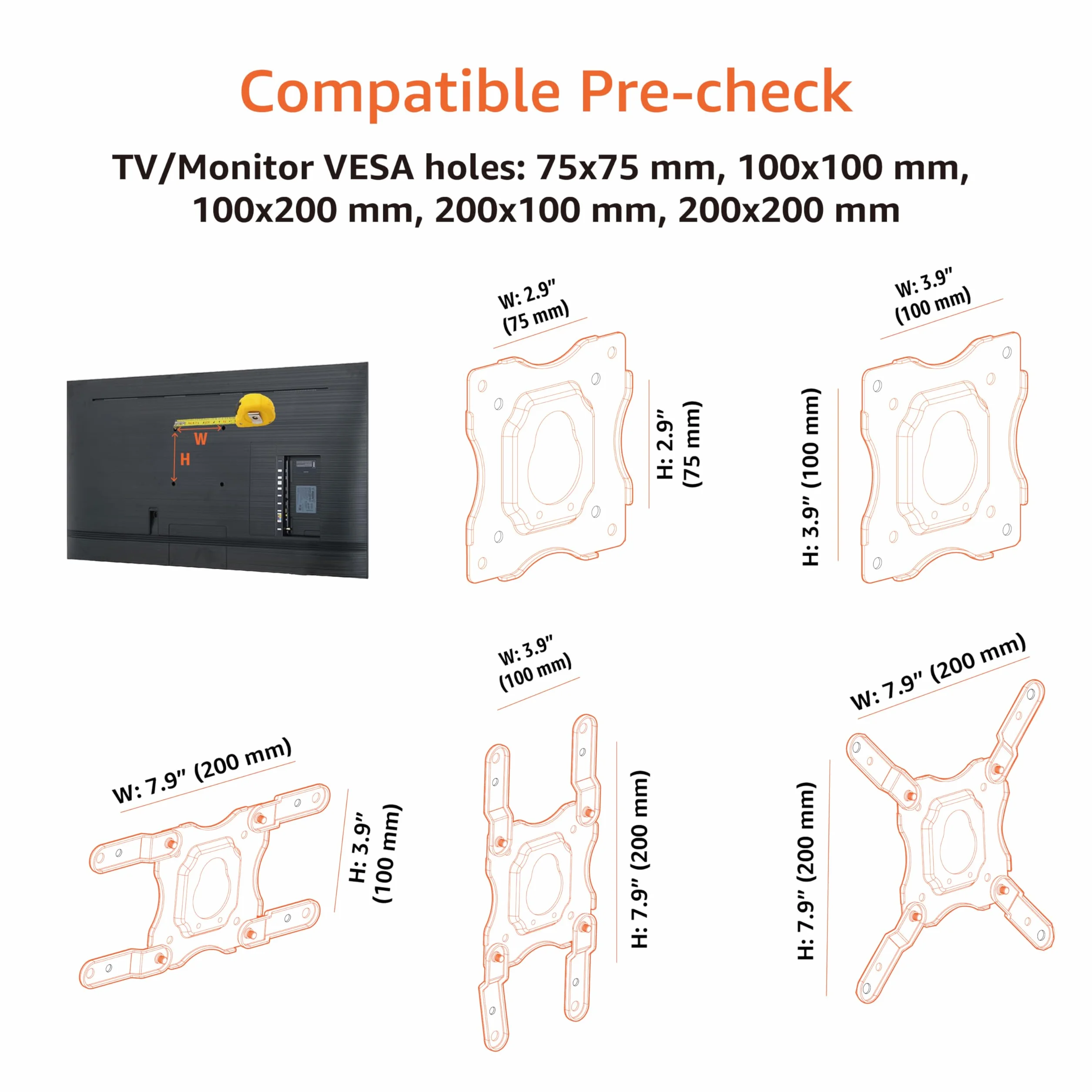 Amazon Basics Soporte de Pared para TV Movimiento Completo Giratorio e Inclinable 12-40 Pulgadas 36kg VESA 200x200mm Negro