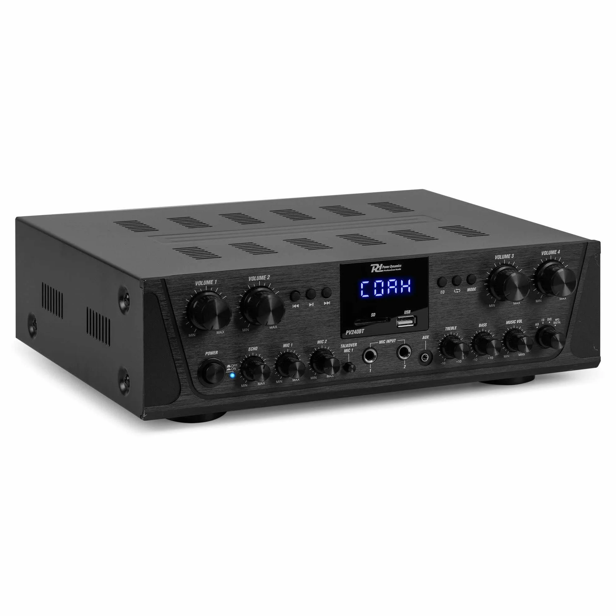 Sistema de Sonido de 4 Zonas con Bluetooth, FM y MP3 – Amplificador 400W + 8 Altavoces Blancos Resistente al Agua IPX5 para Interior y Exterior – Incluye 100m de Cable y Mando a Distancia