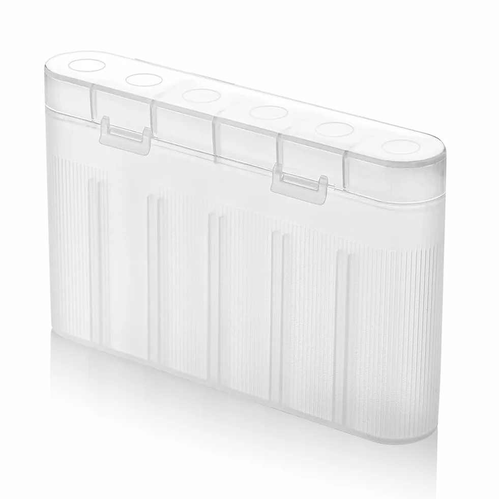 Caja de Almacenamiento Impermeable para Pilas AA y AAA 18650, Estuche Protector Portátil, Organizador para 6 Pilas 18650