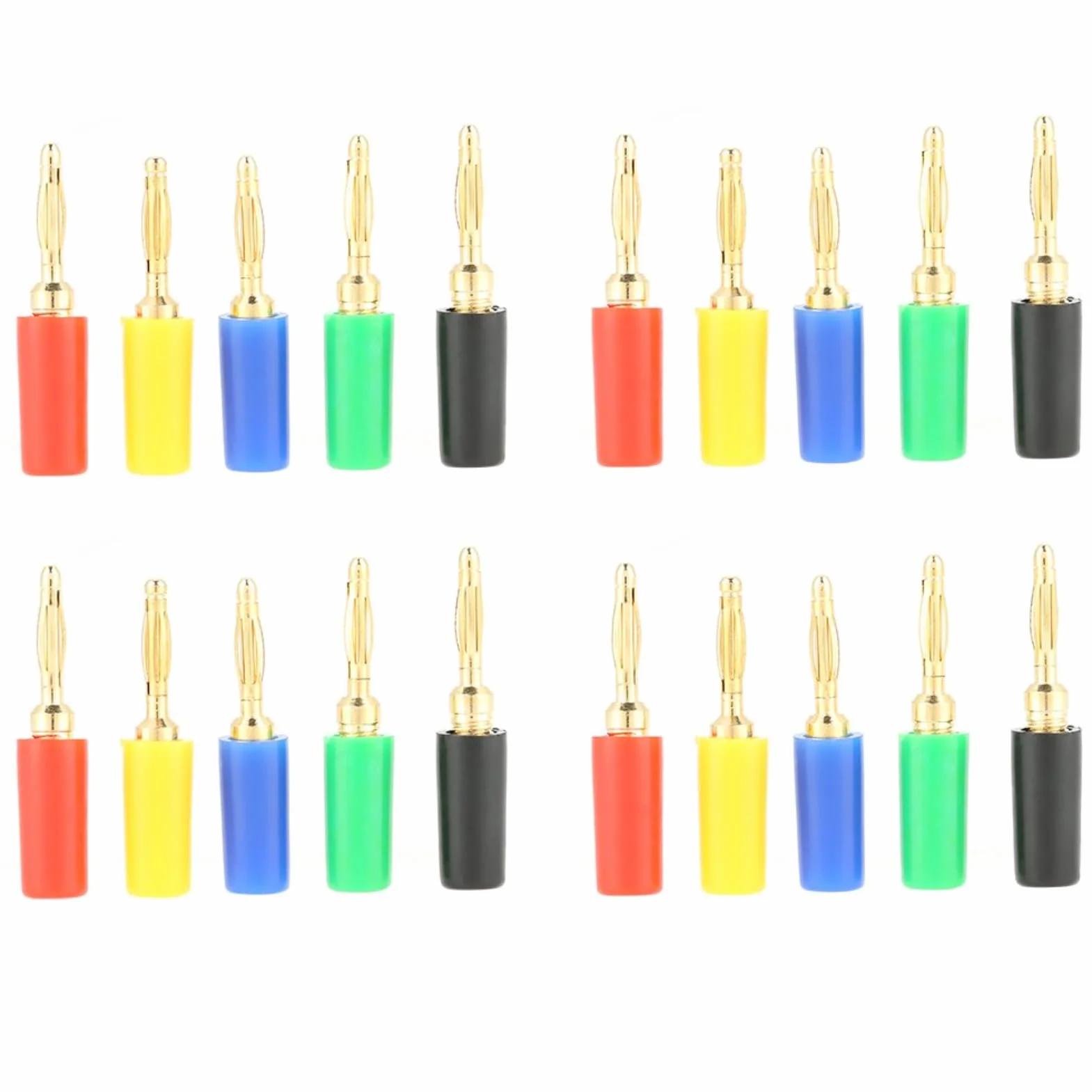 Conector Banana 2mm, 20 Pcs Conector De Sondas De Prueba Jack Tipo Banana De Colores Mezclados para Amplificador para Instrumento Equipo Médico Amplificador De Altavoz