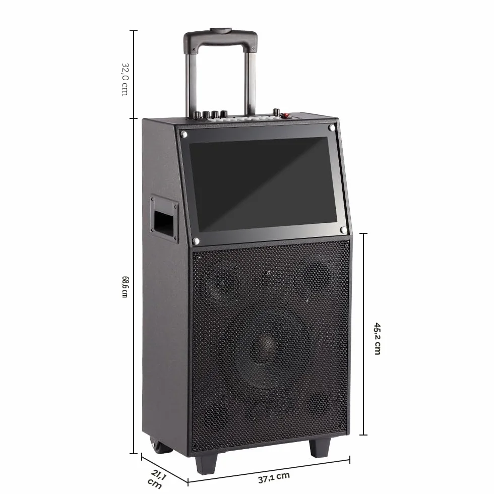 Máquina de karaoke con pantalla táctil para mostrar letras, pantalla de proyección, altavoz Bluetooth, micrófono, set con WiFi incorporado, adecuado para reuniones, fiestas, canto, concursos