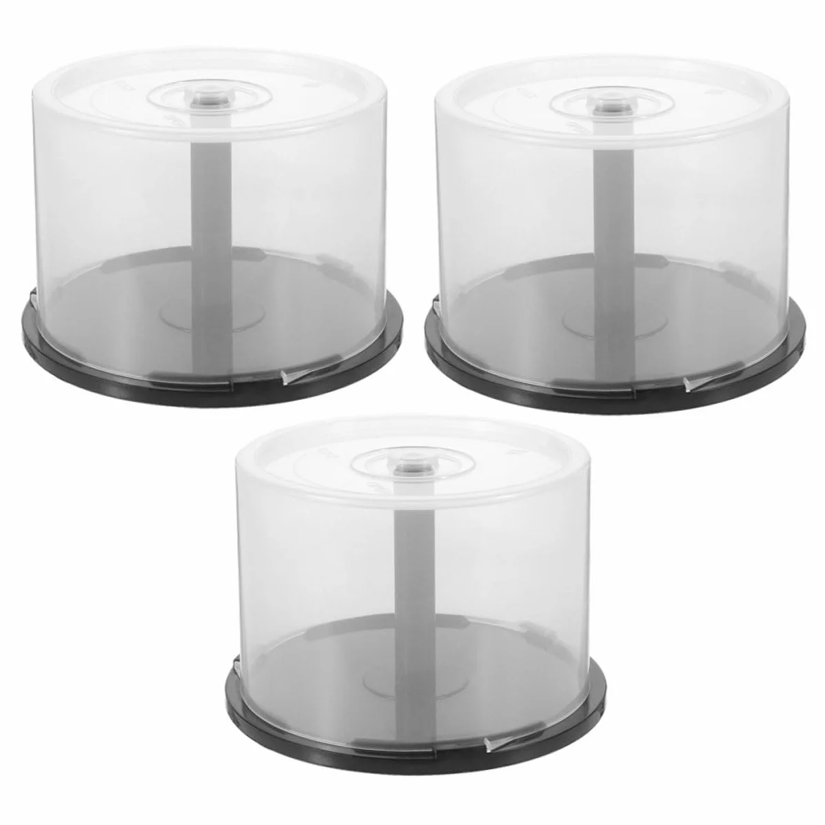 BESTOYARD Organizador De Cds y Dvds Compacto 3 Piezas Para 50 Discos, Caja De Almacenamiento De Plástico Transparente, Diseño Apilable y Portátil Para Uso Coche y Hogar