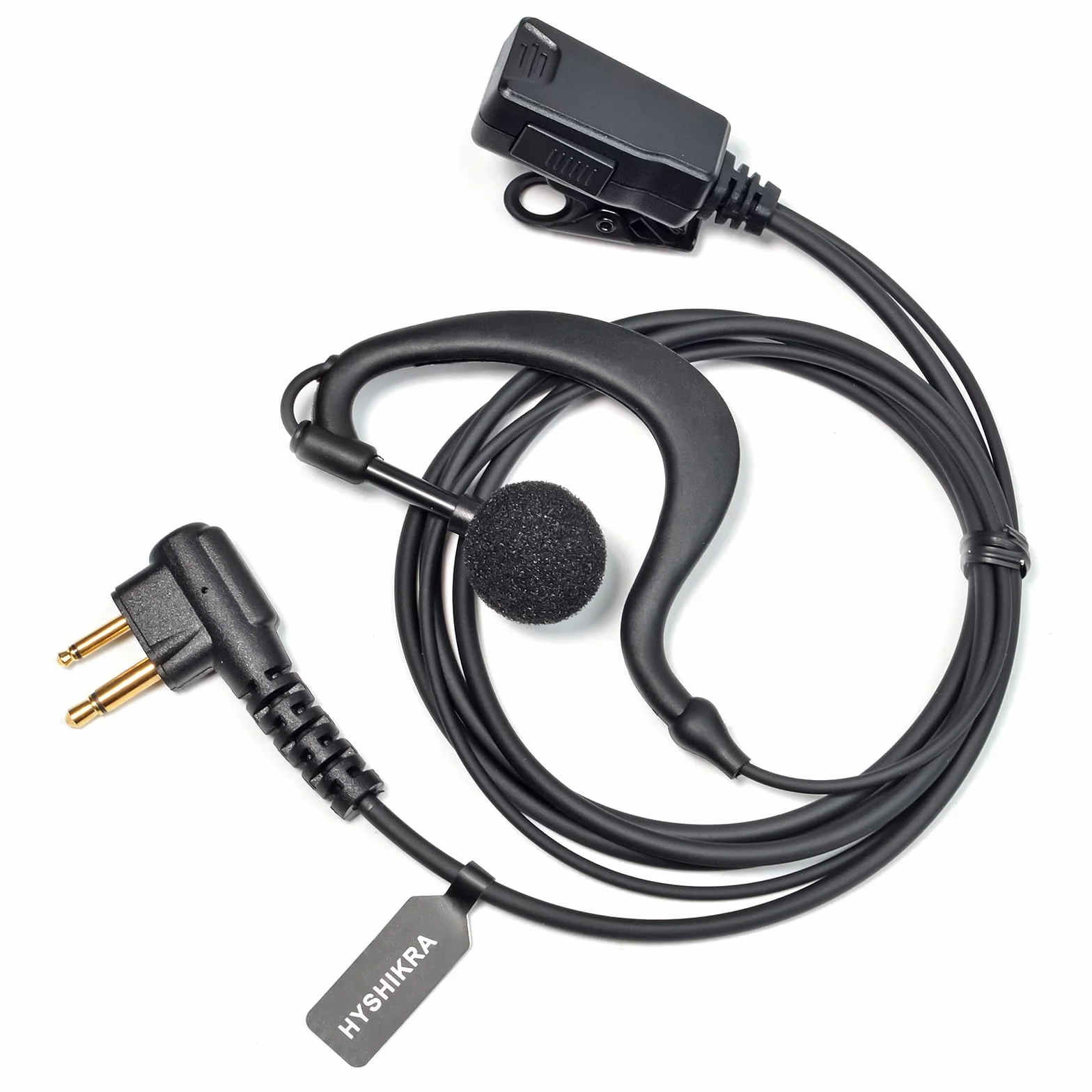 Walkie Talkie Pinganillo Compatible con Motorola CP040 DP1400 CP150 GP2000 CT150 Radio, Auricular con Micrófono y PTT para Guardia de Seguridad (Negro G, 1 Pieza)