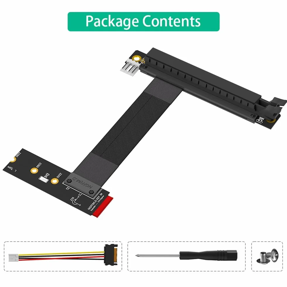 Cable Elevador M.2 NVME A PCIE X16 Adaptador Cable de Extensión de Gráficos 90 Grados PCI Express 3.0 16X A M Key Cable Elevador A
