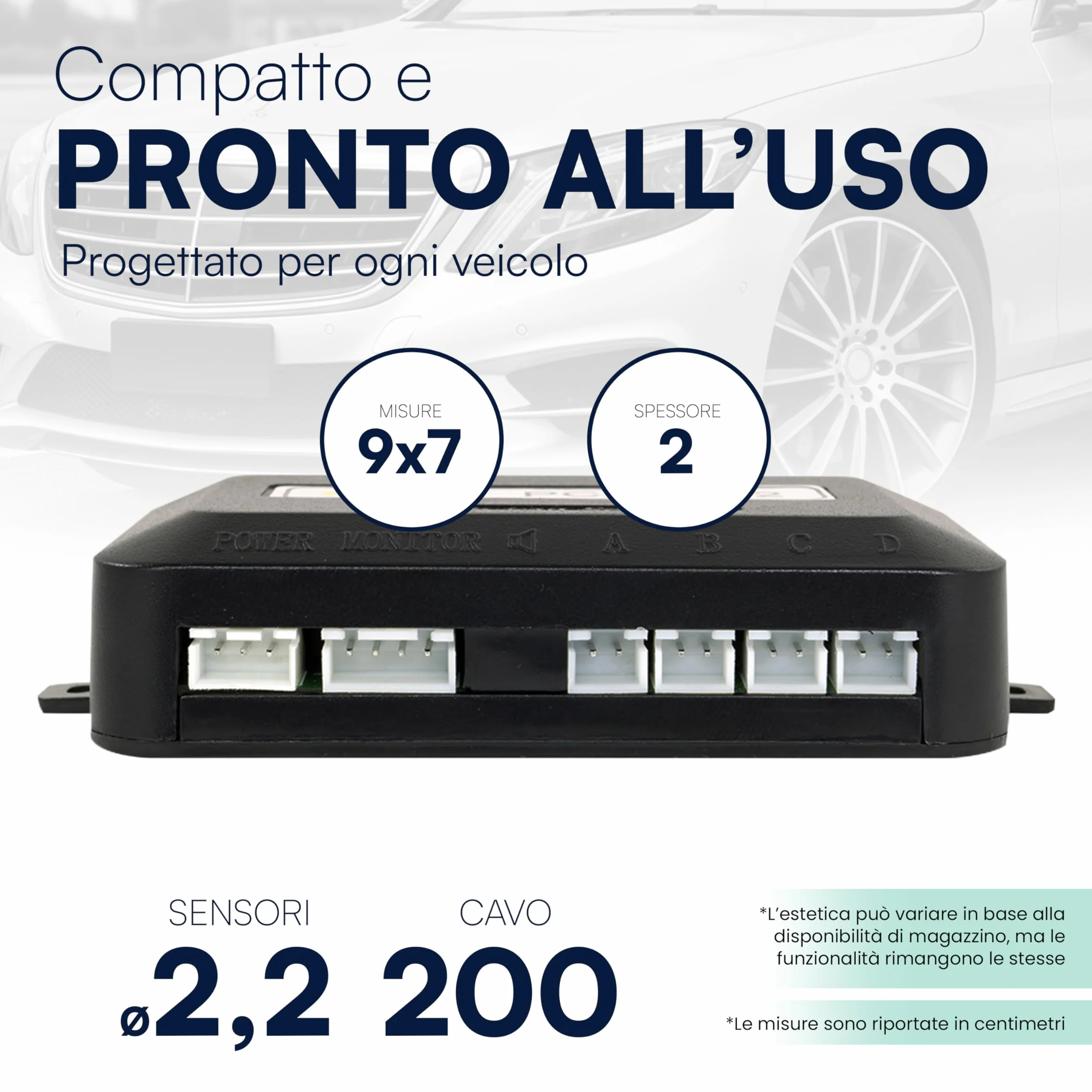Juego de 4 sensores acústicos de aparcamiento para coche, pantalla led, se pueden pintar