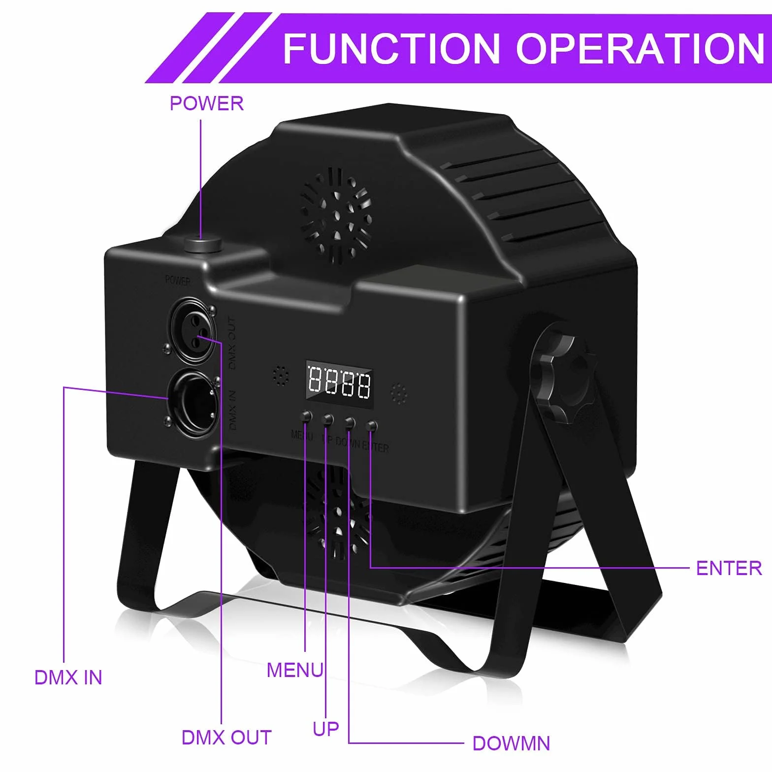 4 Piezas Luces Negras UV, 72W UV LED Par Focos DMX512 con Control Remoto Luz de Escenario para Fiestas, Bares, Escenarios, Navidad, Halloween, Bodas