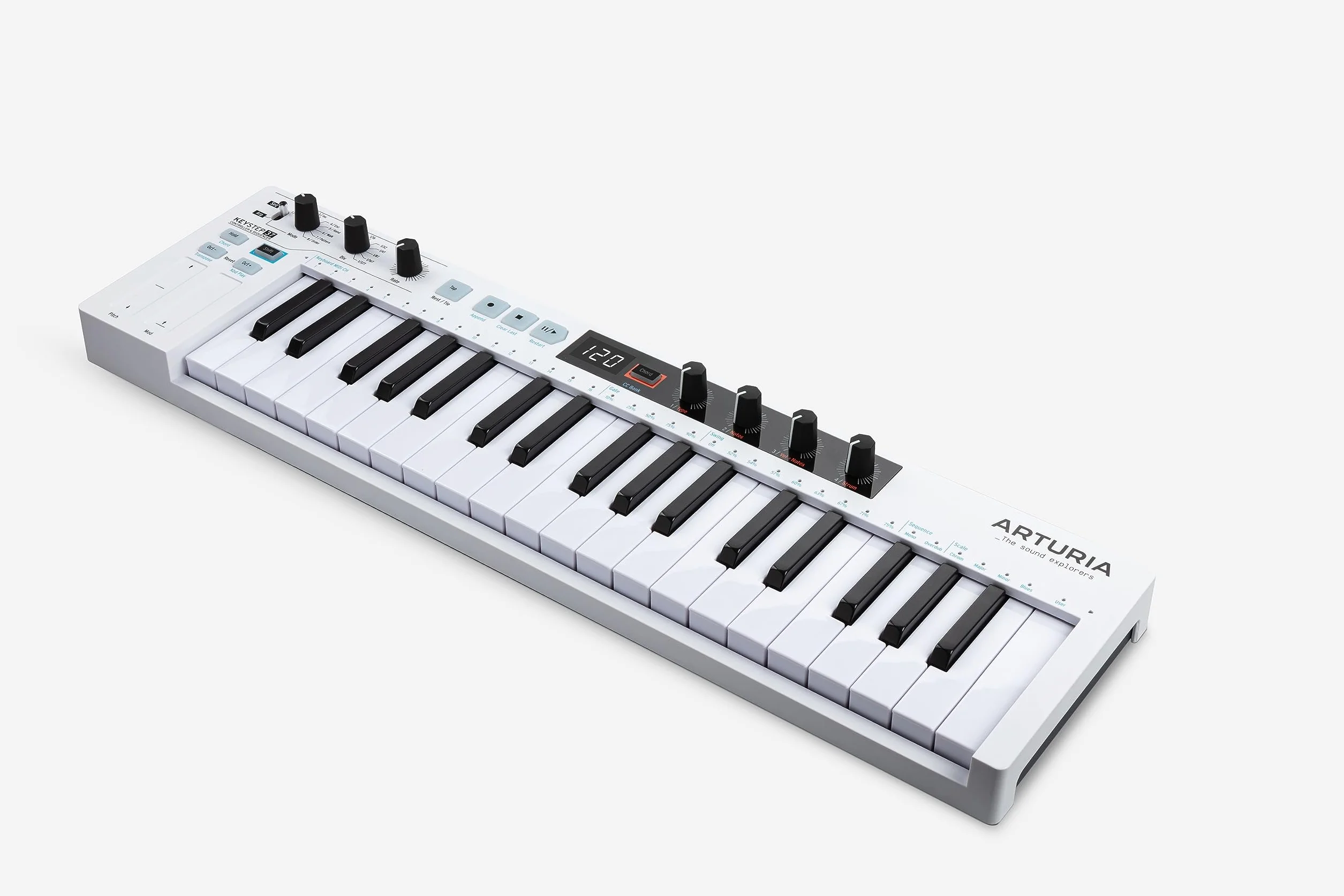 Arturia - Keystep 37 - Controlador MIDI Creativo, Secuenciador, Arpegiador y Generador de Acordes - 37-Note Slimkey Keyboard, controles MIDI CC asignables, Scale Mode, Conectividad Versátil