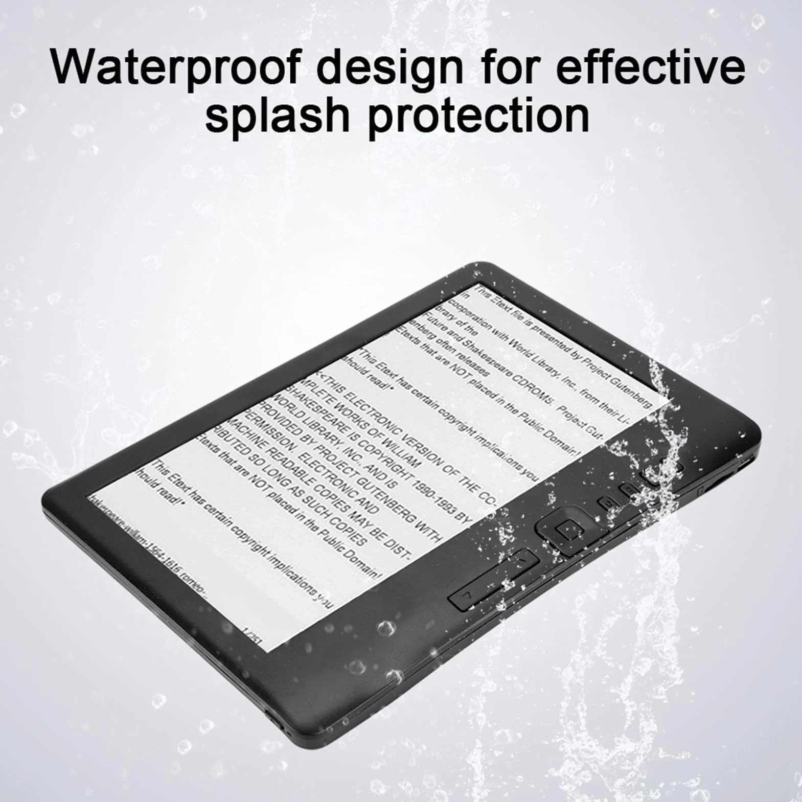 Lector de Libros Electrónicos Resistente al Agua 7 Pulgadas Colorido Plegable con Botón de Libro Compatible con Tarjeta de Memoria