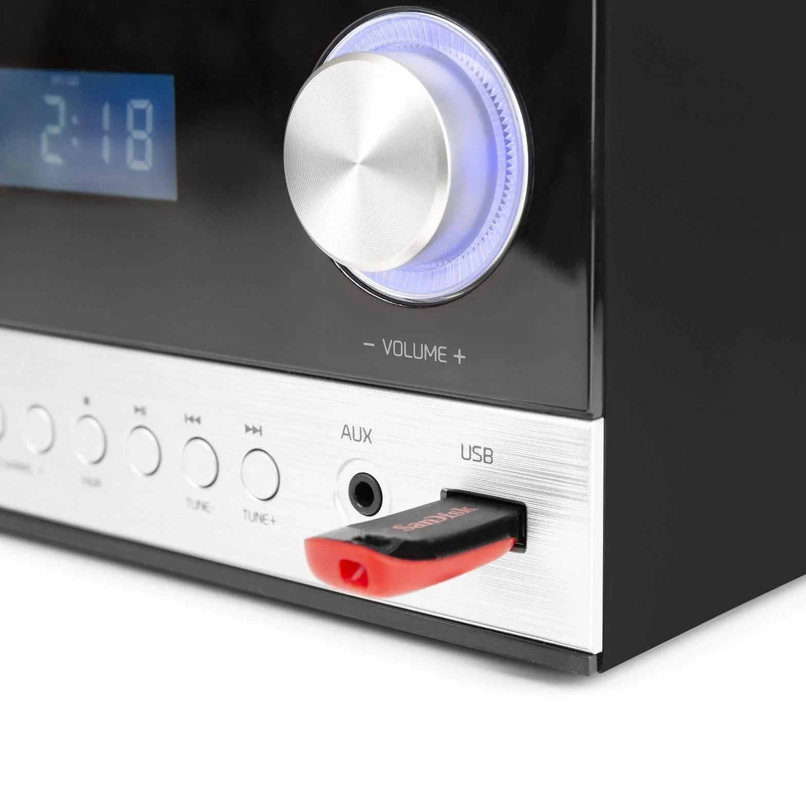 Toulon Micro HiFi Sistema Estéreo Compacto con Bluetooth, CD, USB, Radio FM Digital 30 Presets, Altavoces Bass Reflex