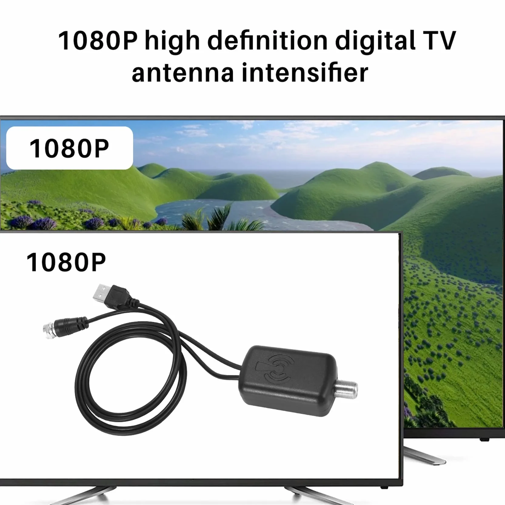 Amplificador de Antena HDTV Impulsor de senal Antena de TV HDTV con Kits de Fuente de alimentacion USB