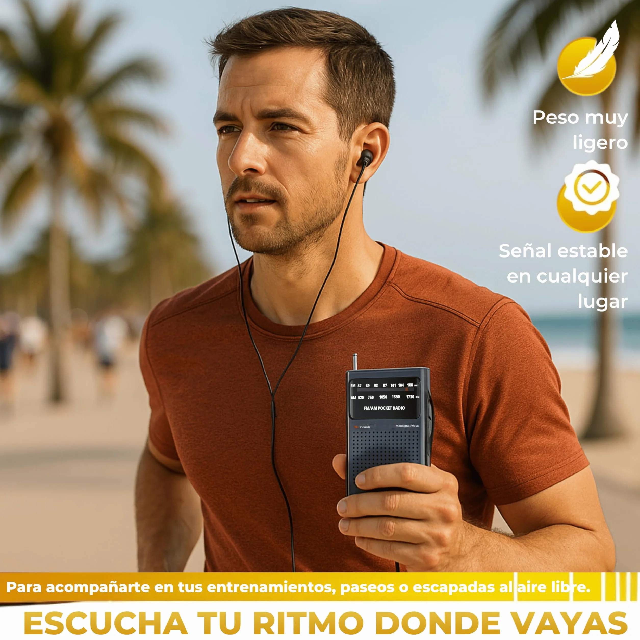 SUPER MAX Radio a Pilas Portátil Pequeña Am/FM Transistor Analógica de Bolsillo Fácil de Usar Señal Fuerte Kit Emergencia Entrada Auriculares Para Personas Mayores Familia Viajes AA Auriculares Regalo