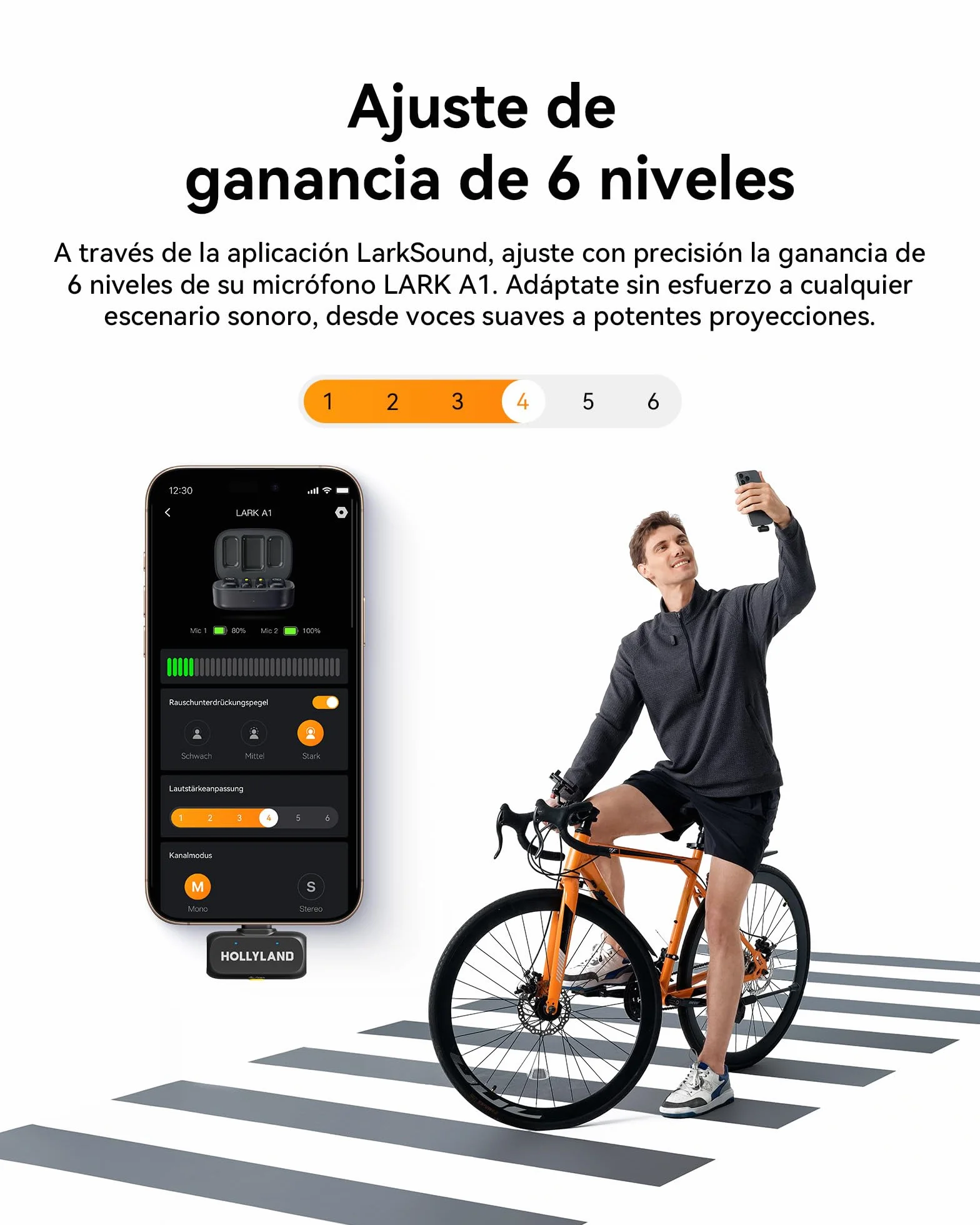 Hollyland Lark A1 Duo - Mini micrófono inalámbrico para iPhone 15/16 y Android (2 TX + USB-C RX + Estuche de Carga), micrófono magnético para Youtube, TikTok, podcasts y entrevistas (Negro)