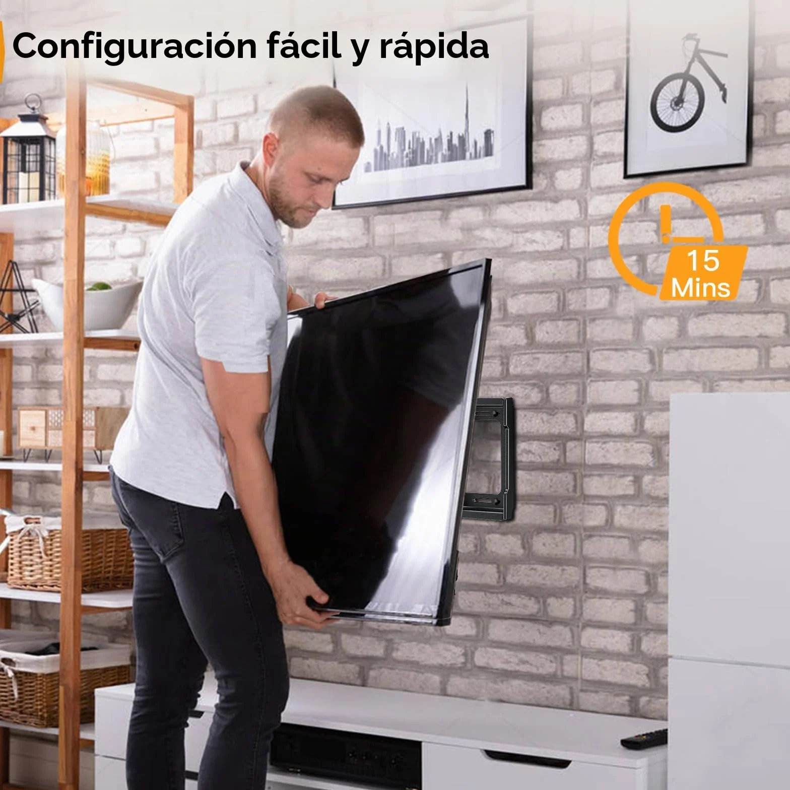 Perlegear Soporte de Pared para TV 26-65 Pulgadas, Inclinable, 45 kg, VESA 400x400 mm