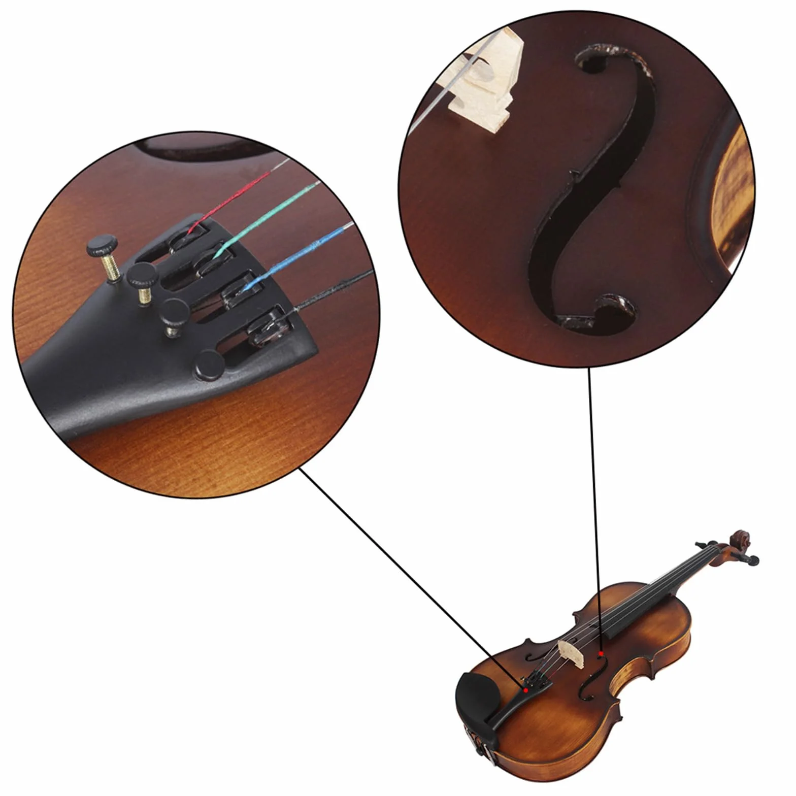 Viola de madera pulida a mano con lazos profesional 4/4 vintage mate para práctica y actuaciones