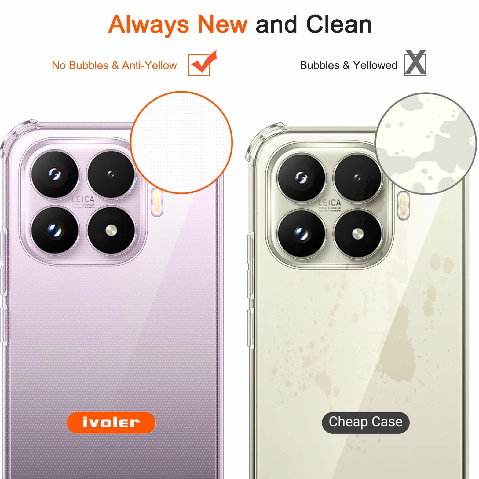 ivoler Funda HD Clara para Xiaomi 17T 5G, Carcasa Protectora Antigolpes Antiarañazos Transparente con Cojín Esquina Parachoques, Suave TPU Silicona Caso Delgada Bumper Case