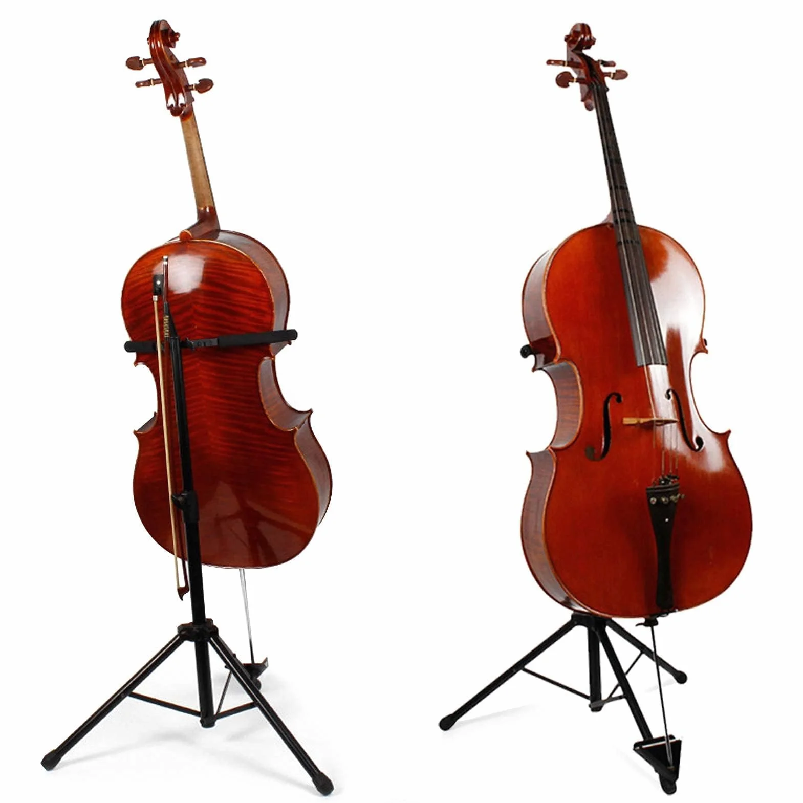 Ejoyous Soporte para Violonchelo y Violín, Plegable Trípode de Altura Ajustable, Acero Inoxidable, 4/4