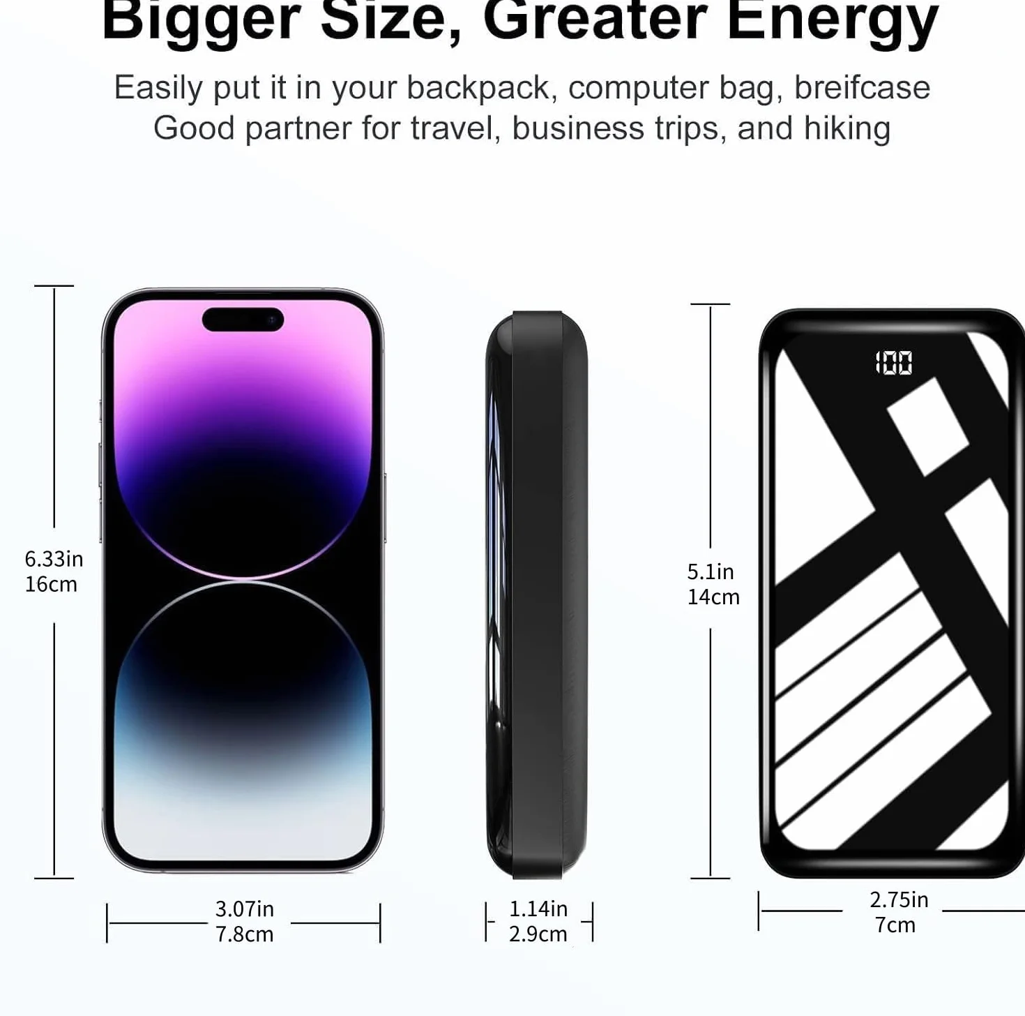 Power Bank 27000mAh 22,5W PD20W Carga Rápida Portátil con Pantalla LED
