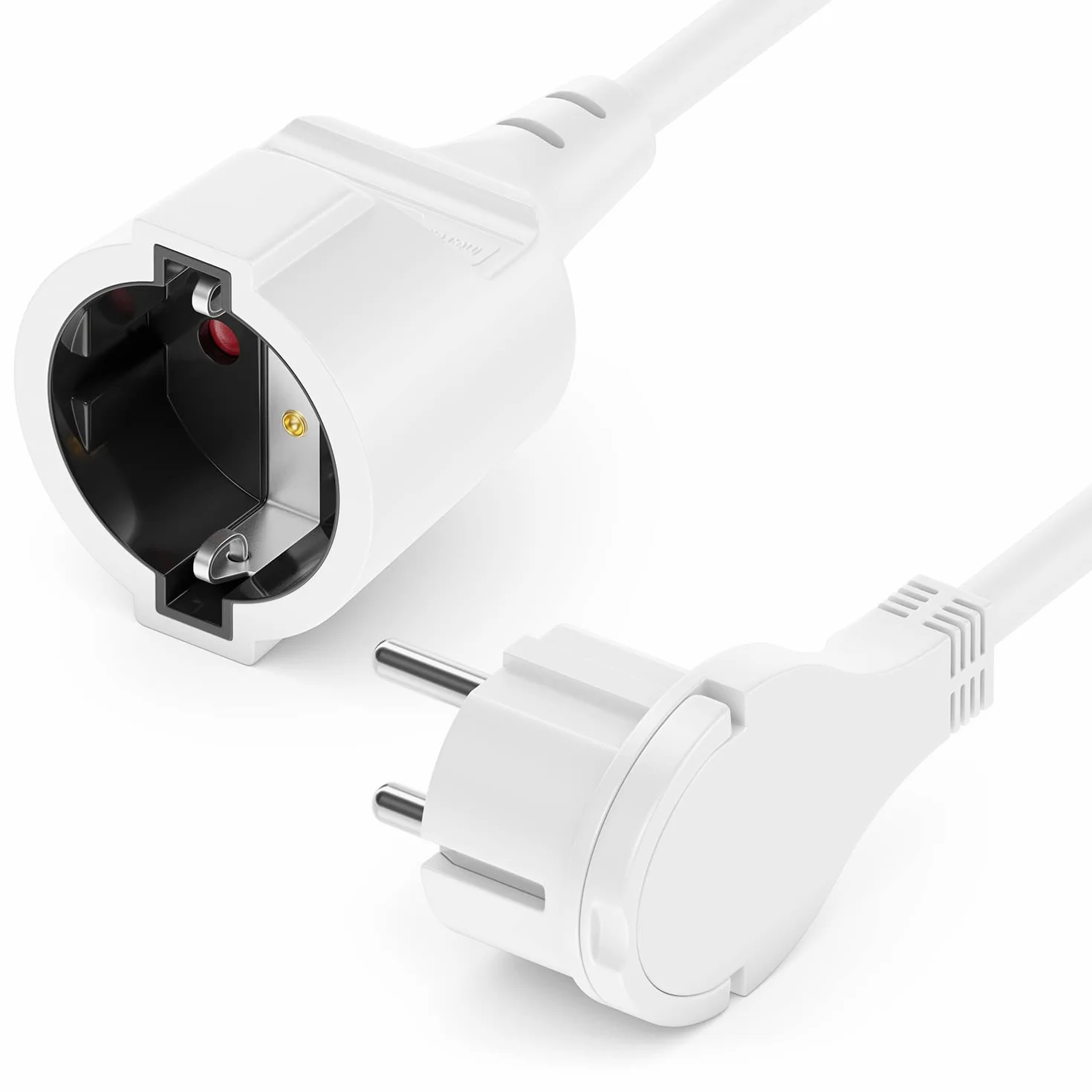 deleyCON 2m Cable Extensión Corriente 3680W Blanco