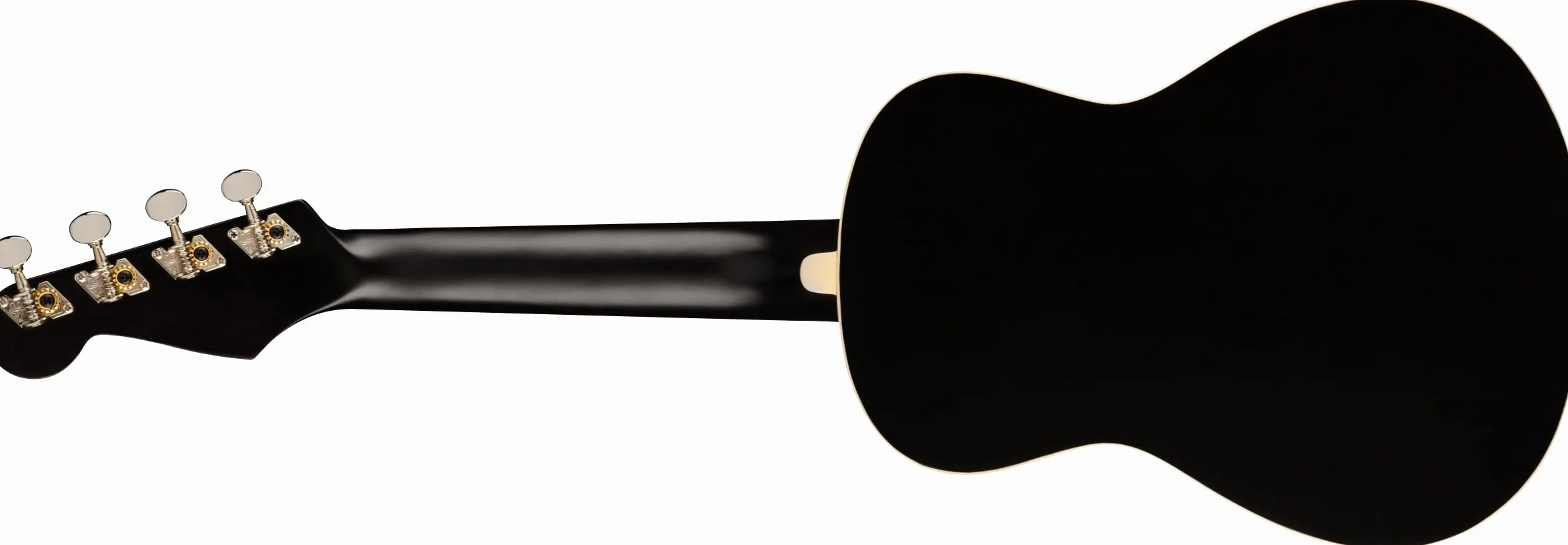 Fender Ukelele Tenor Avalon para Adultos y Niños, Construcción de Madera de Tilo, Diapasón de Nogal, Clavijero Clásico de Fender Stratocaster, en Negro