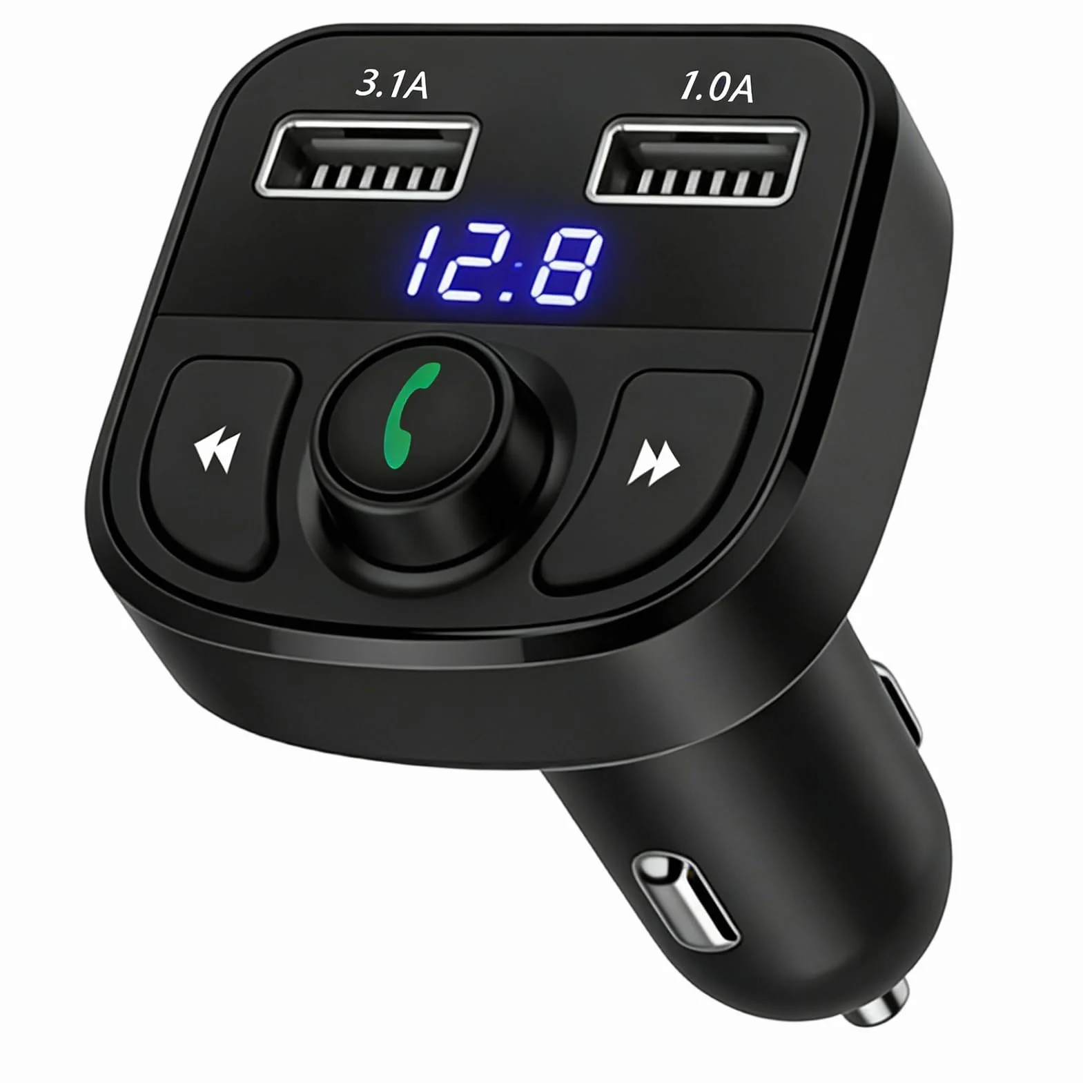 Adaptador Coche Bluetooth MP3 Transmisor FM Manos Libres 2 USB