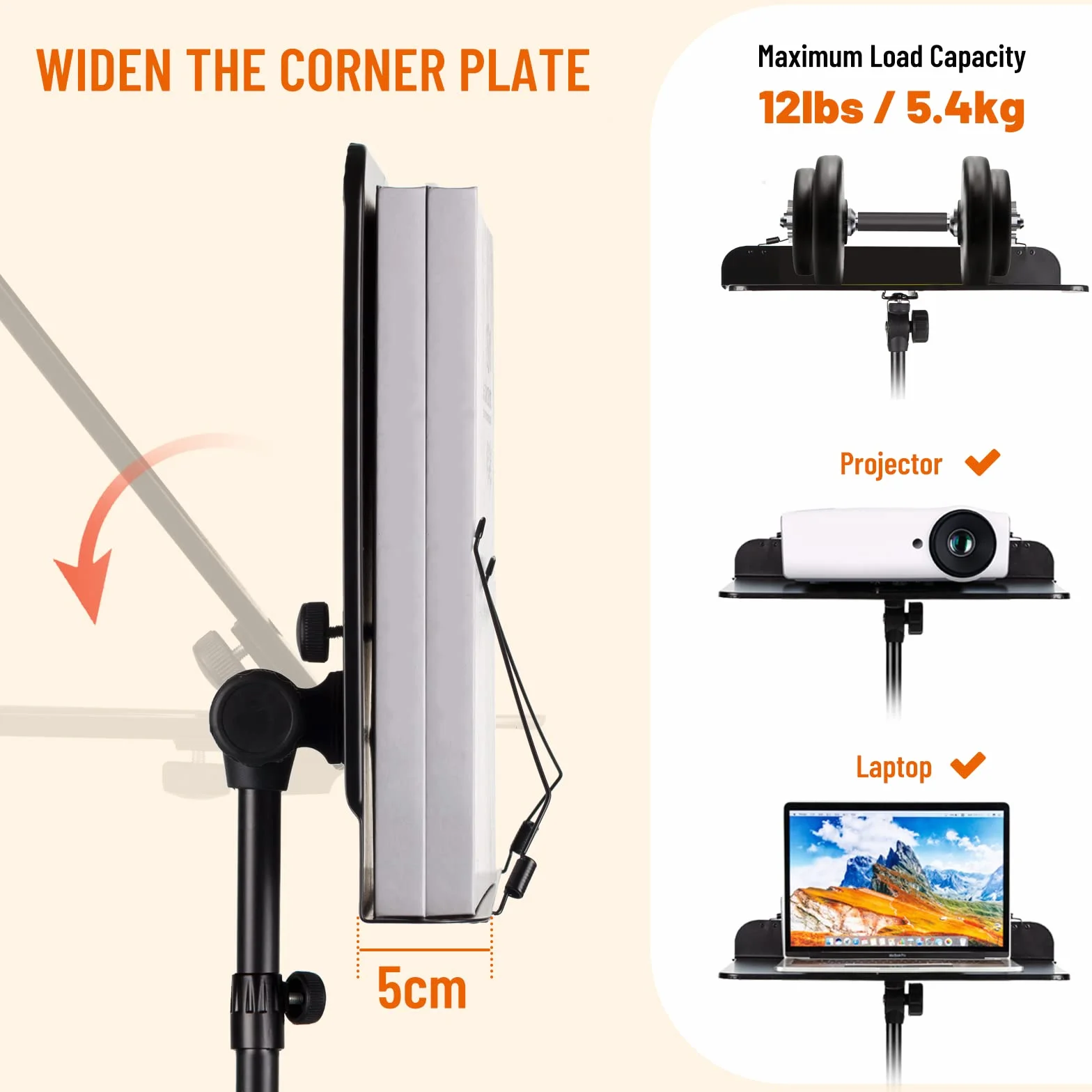 CAHAYA Atril De Altura Para Partituras De Metal Portátil Con Bolsa De Transporte, Carpeta Para Partituras, Soporte Para Proyector, Soporte Para Podio Portátil, Hasta 170 cm, CY0304