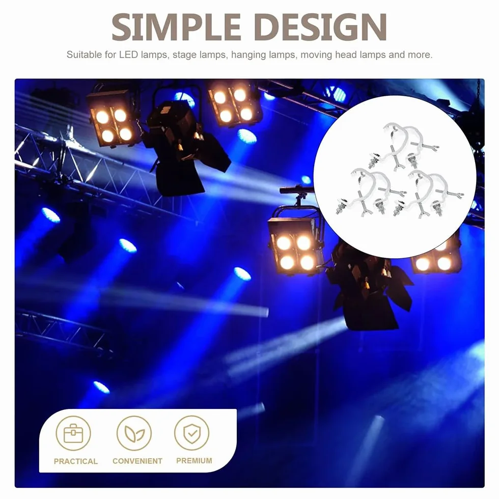 Dispositivo de Suspensión,Truss Clamps Aluminio,Truss Clamp Abrazadera para Luces de Escenarios,10PCS Diámetro 30-52mm Con 10 cuerdas de seguridad 80 mm de longitud Máxima de 115kg para Cabeza Móvil