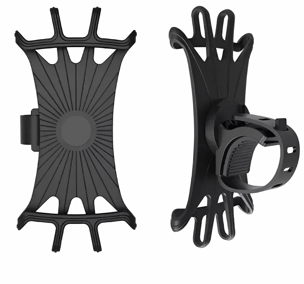 Soporte Móvil Universal con Rotación 360°, Ajustable Silicona 4.5-6.5" para Moto, Bicicleta, Carro Bebé, Patinete