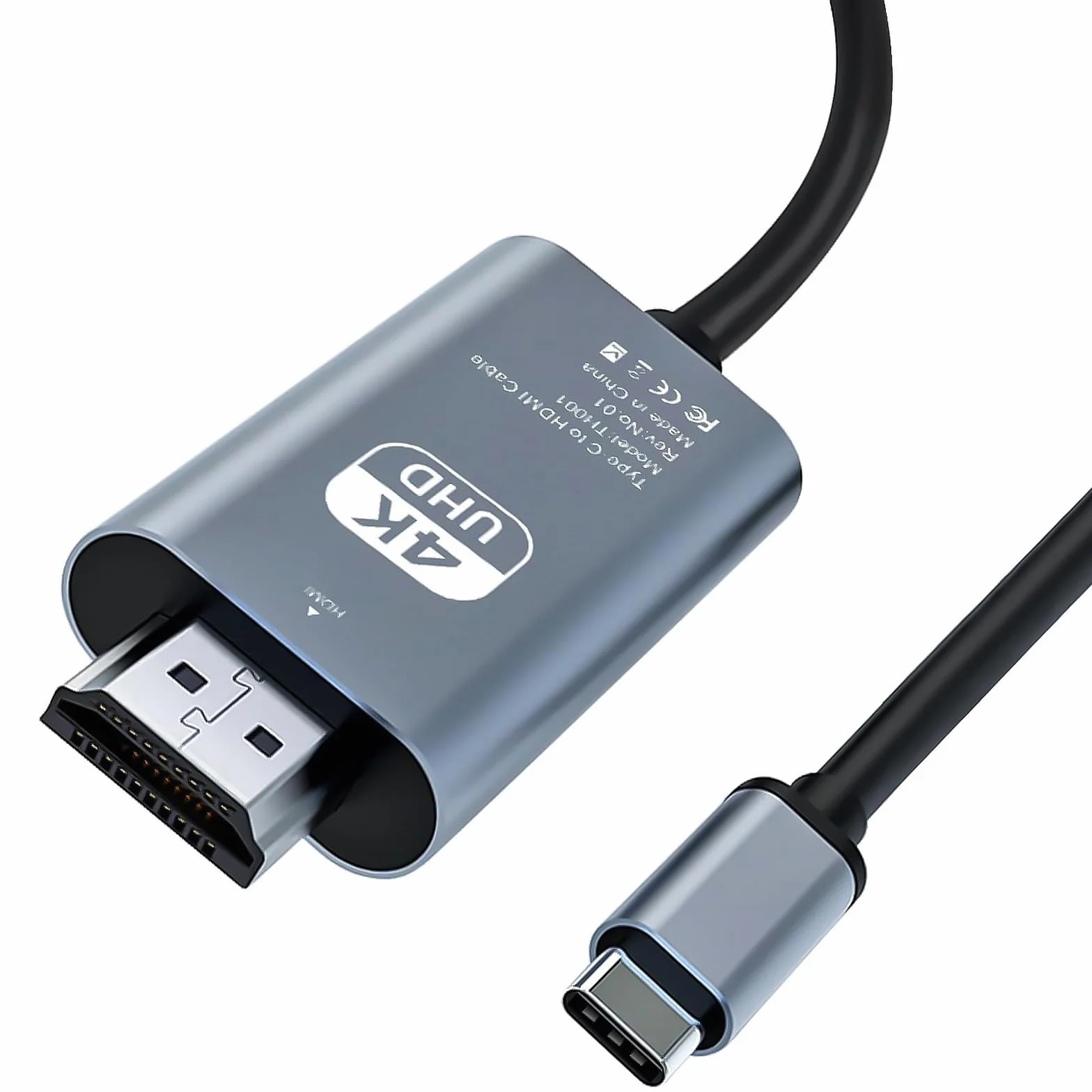 Cable HDMI USB C HDMI 4K HDMI,2M Cable USB C A HDMI Cable Displayport A HDMI Compatible con MacB Pro2017/2018,Surfac Pro 7/8/9,IPa Pro2018,Air 2020/2022,Huawei Mate 40,Vivo X80 Pro,Samsun S23 etc.