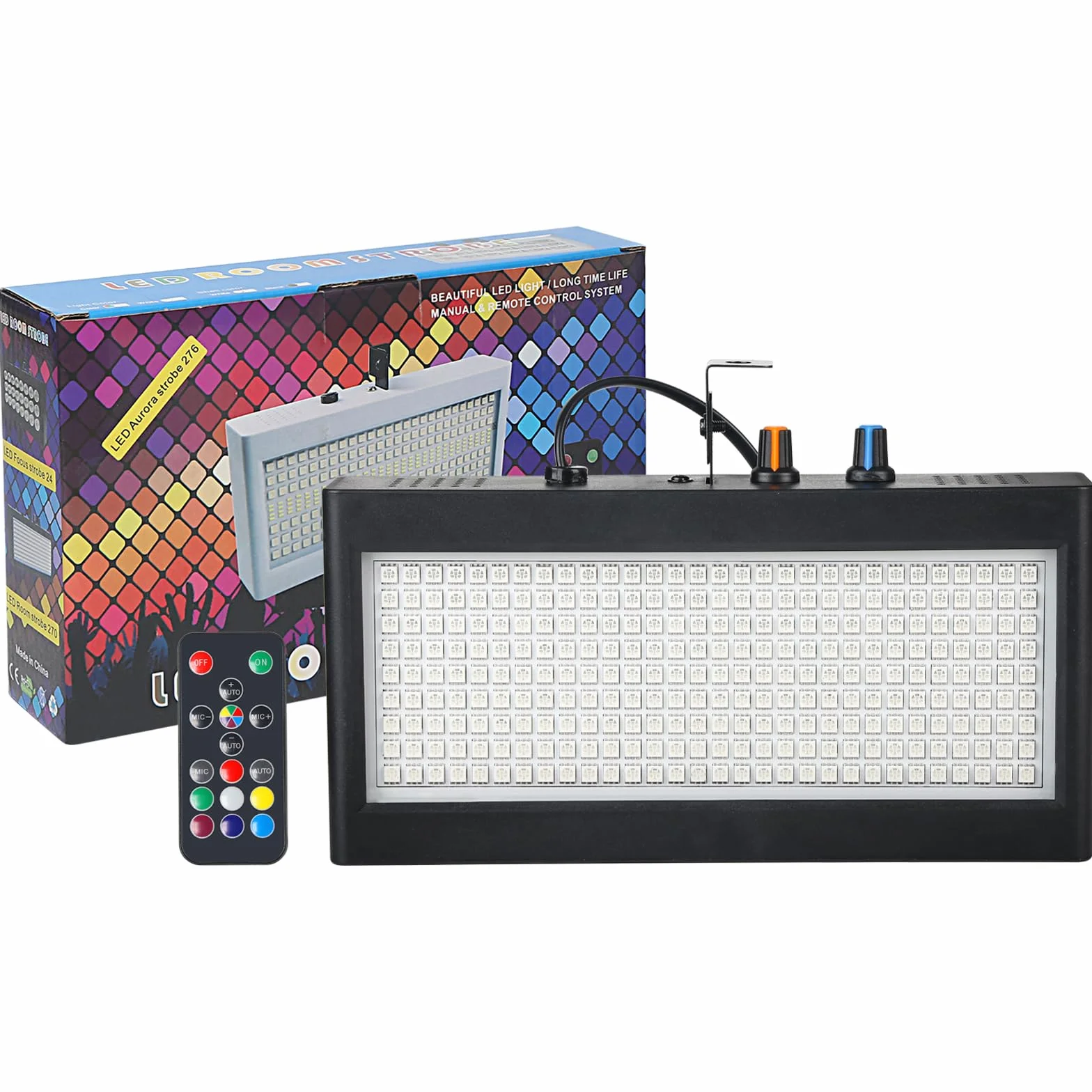 Luz estroboscópica a todo color, 270 luces LED estroboscópicas atómicas con control remoto para fiesta