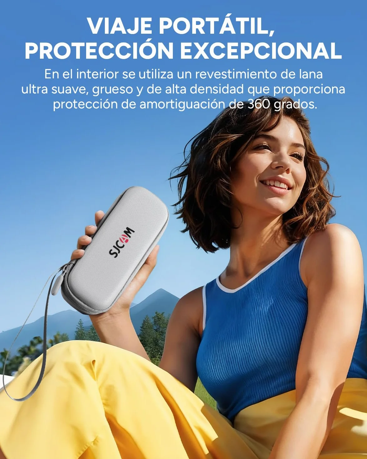 SJCAM C400 Cámara Acción 4K Paquete Vlog 64G 2.29" Pantalla Táctil 7 Horas Autonomía Impermeable Estabilización 6 Ejes Negro