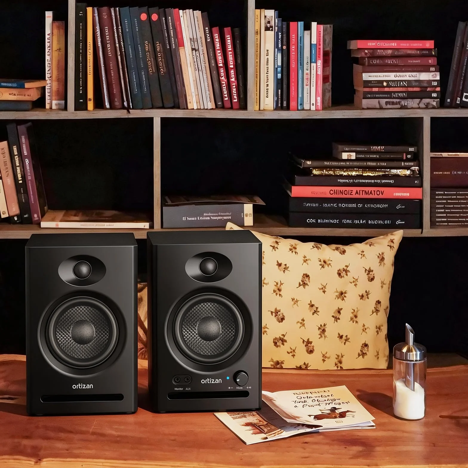 Ortizan C7 Studio Monitors Altavoces con Bluetooth para computadora, Color Negro