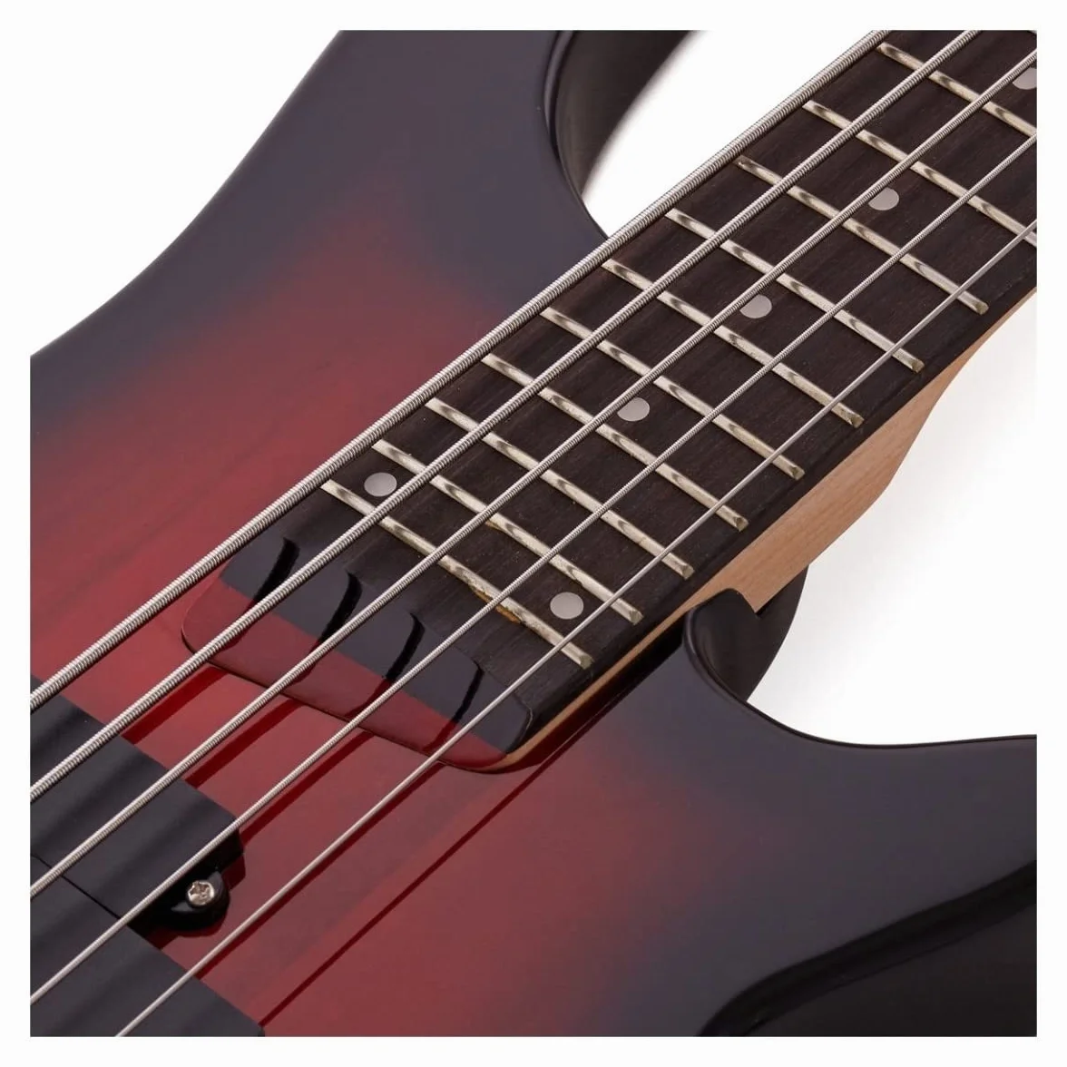 Gear4music Guitarra eléctrica Chicago de 5 cuerdas con accesorios Rojo