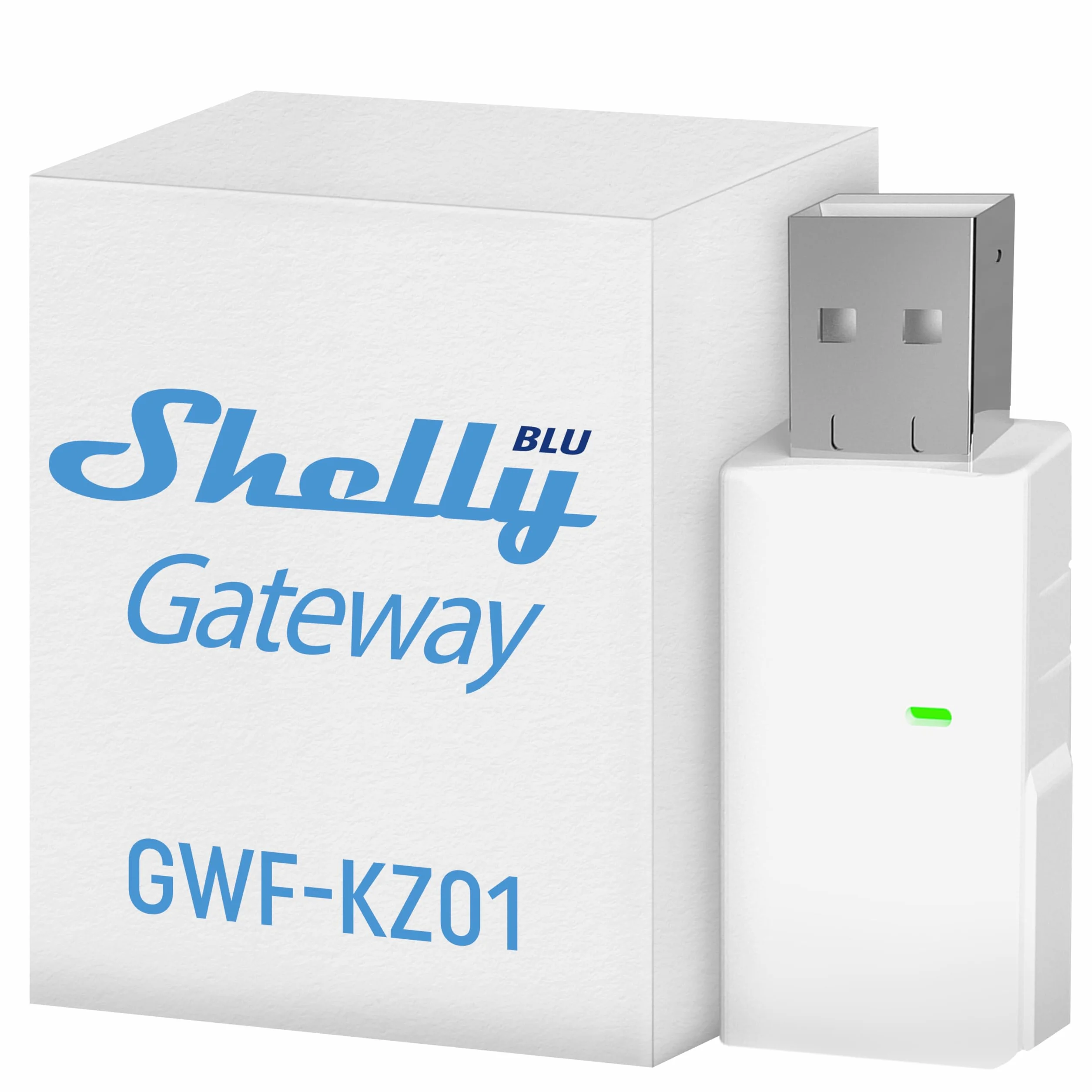 Shelly BLU Gateway – Pasarela Bluetooth a Wi-Fi con Conector USB-A, Inalámbrico, App iOS y Android, Requerido, Repetidor Wi-Fi, Alcance de 20 a 30 m, No Hub Requerido