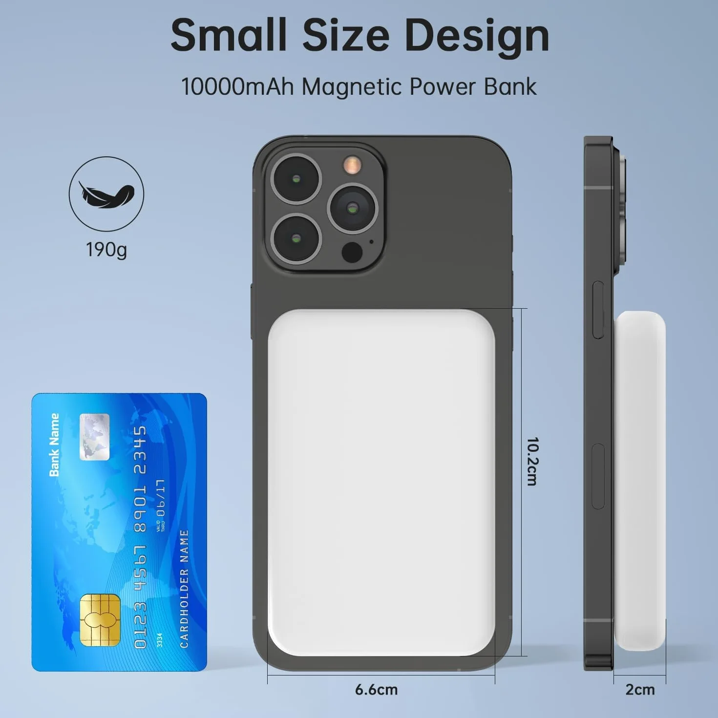 Power Bank 10000mAh Magnetic Wireless 20W Carga Rapida USB C Bateria Portatil iPhone 17/16/15/14/13/12 Series