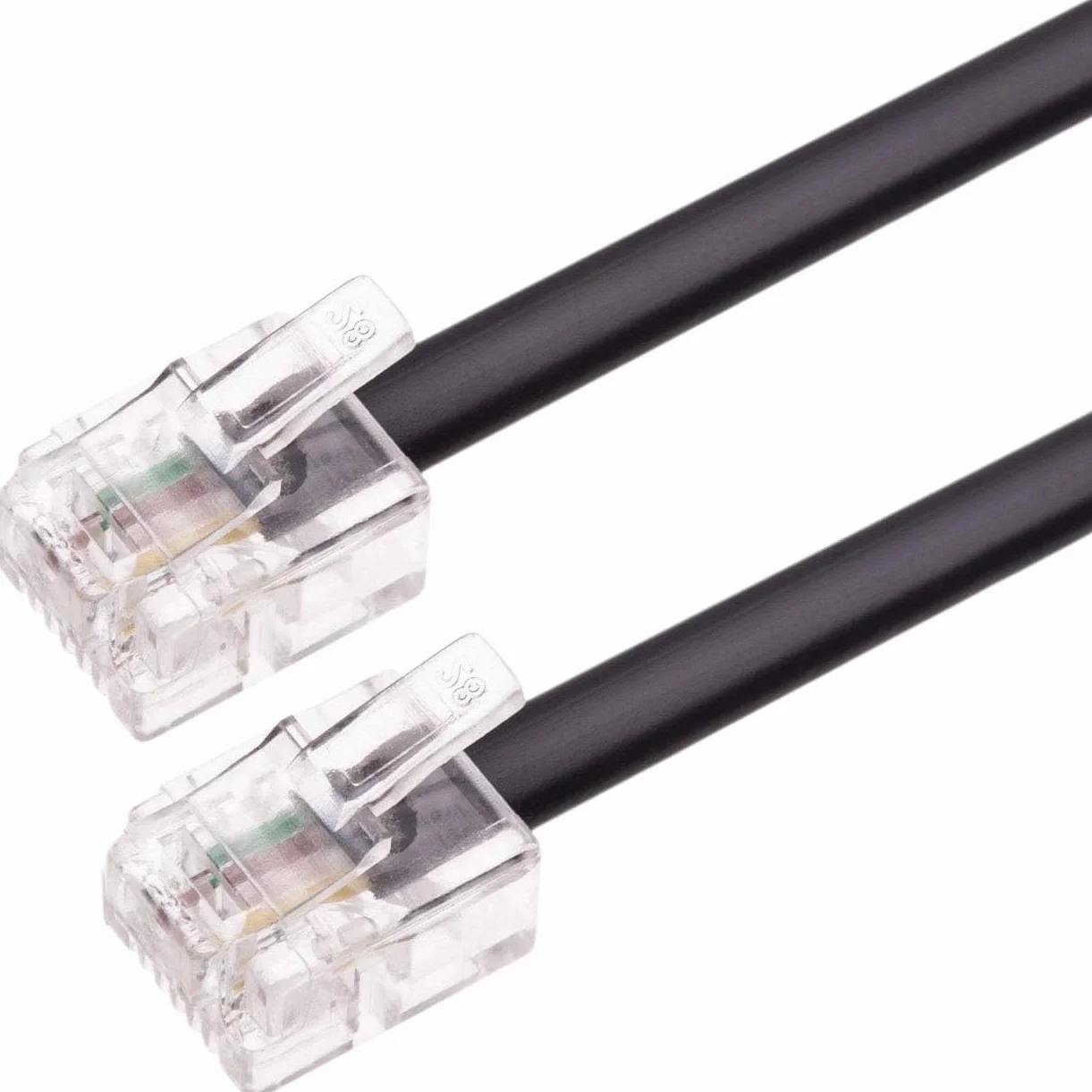 Cable de Teléfono RJ11 Modular 6P4C Western 2 Metros Negro