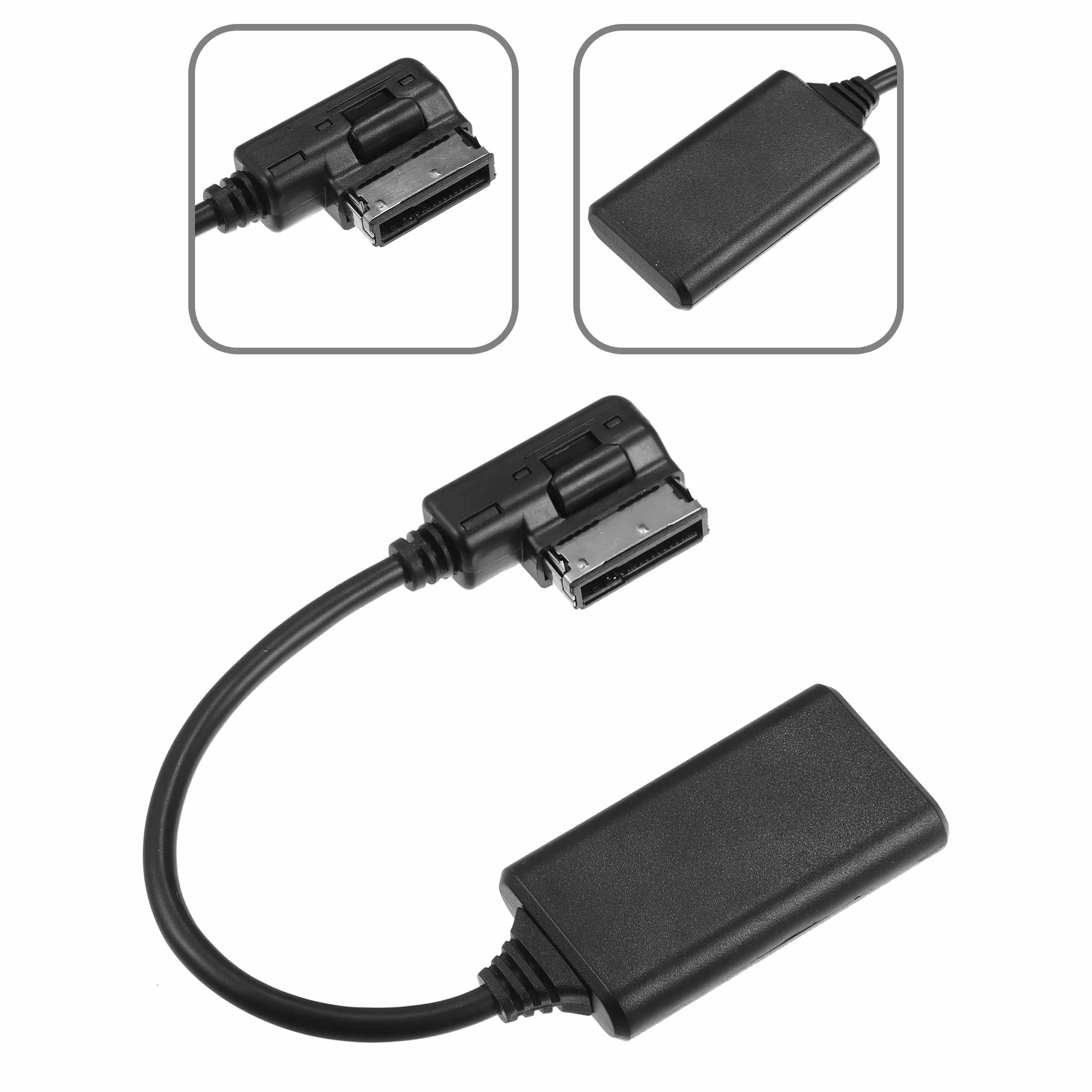 QUARKZMAN Adaptador Bluetooth para Coche Inalámbrico Cable AUX Radio Adaptador Interfaz de Audio Música para Audi Q5 A5 A7 R7 S5 Q7 A6L A8L A4L AMI MMI 2010-2024 ABS Black Sustituto