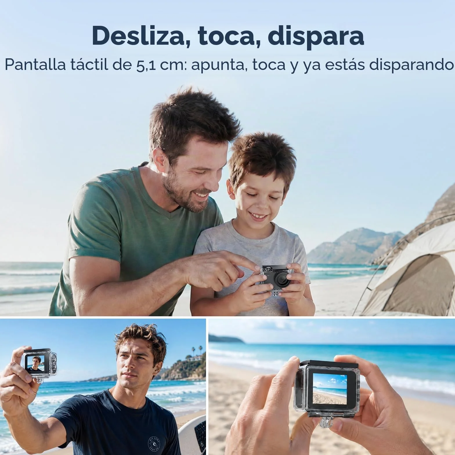 AKASO V50 X Cámara Deportiva 4K 128GB microSDXC U3 WiFi 20MP Sumergible 40M Pantalla Táctil Control Remoto