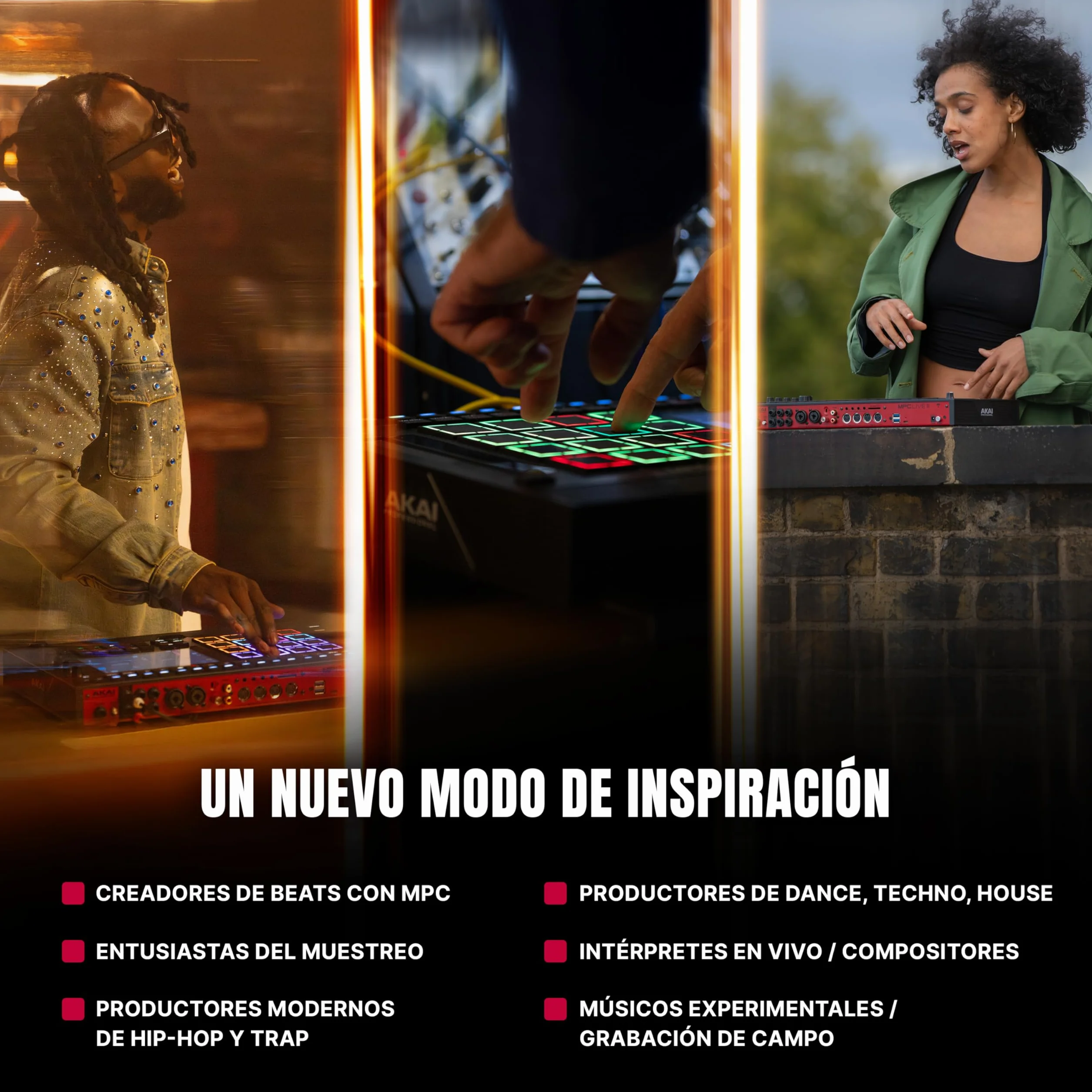 Akai Professional MPC Live III Centro de Producción Musical portátil y Autónomo con Pads MPCe, Secuenciador, Pantalla táctil, Micrófono, Altavoces, Interfaz de Audio, Wi-Fi, Bluetooth, Batería
