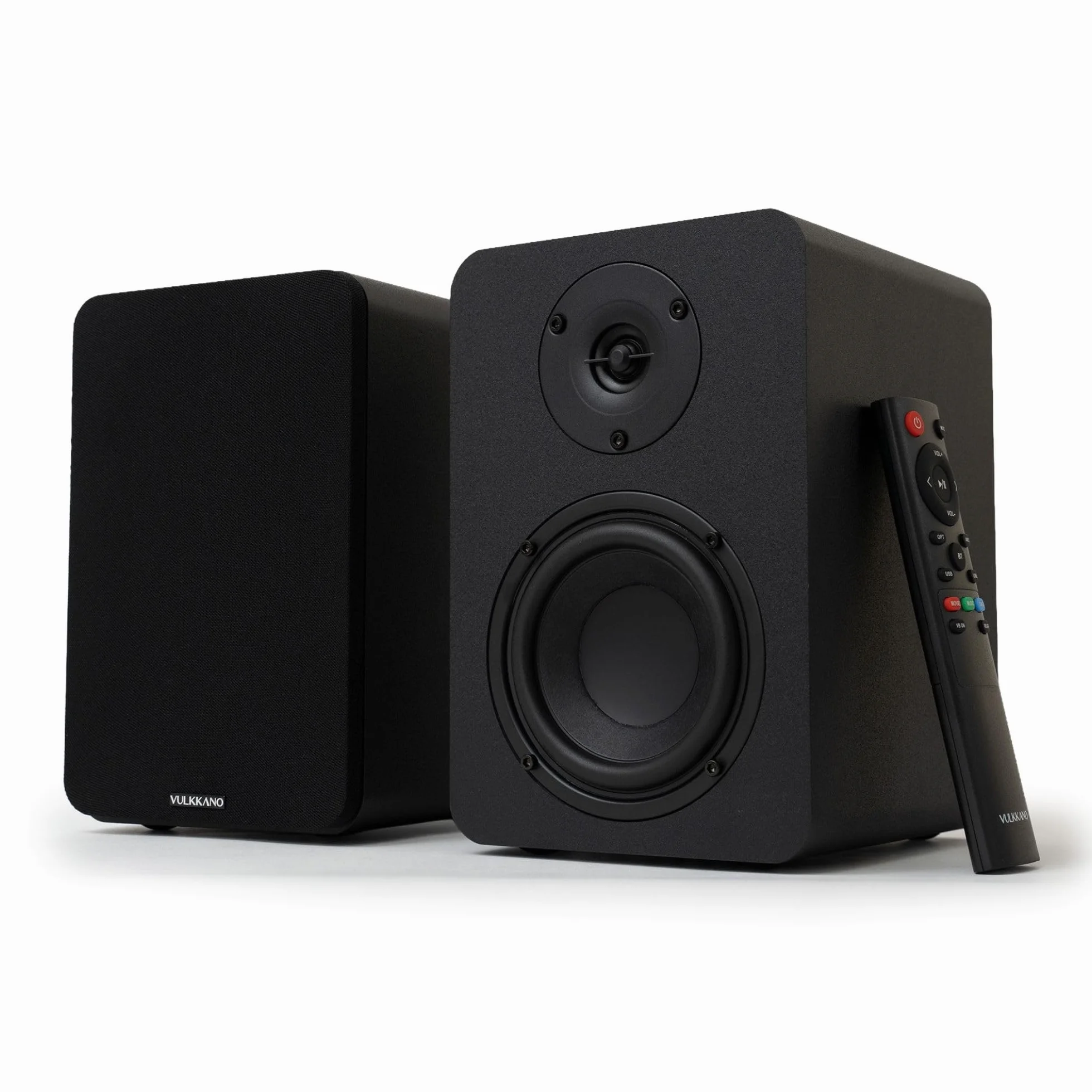 VULKKANO A4 ARC MKII Altavoces Autoamplificados con Woofer de 4", Bluetooth 5.0, HDMI ARC, Optica, RCA, USB, con Salida Subwoofer, Monitores de Estudio con Diseño Elegante, Color Negro