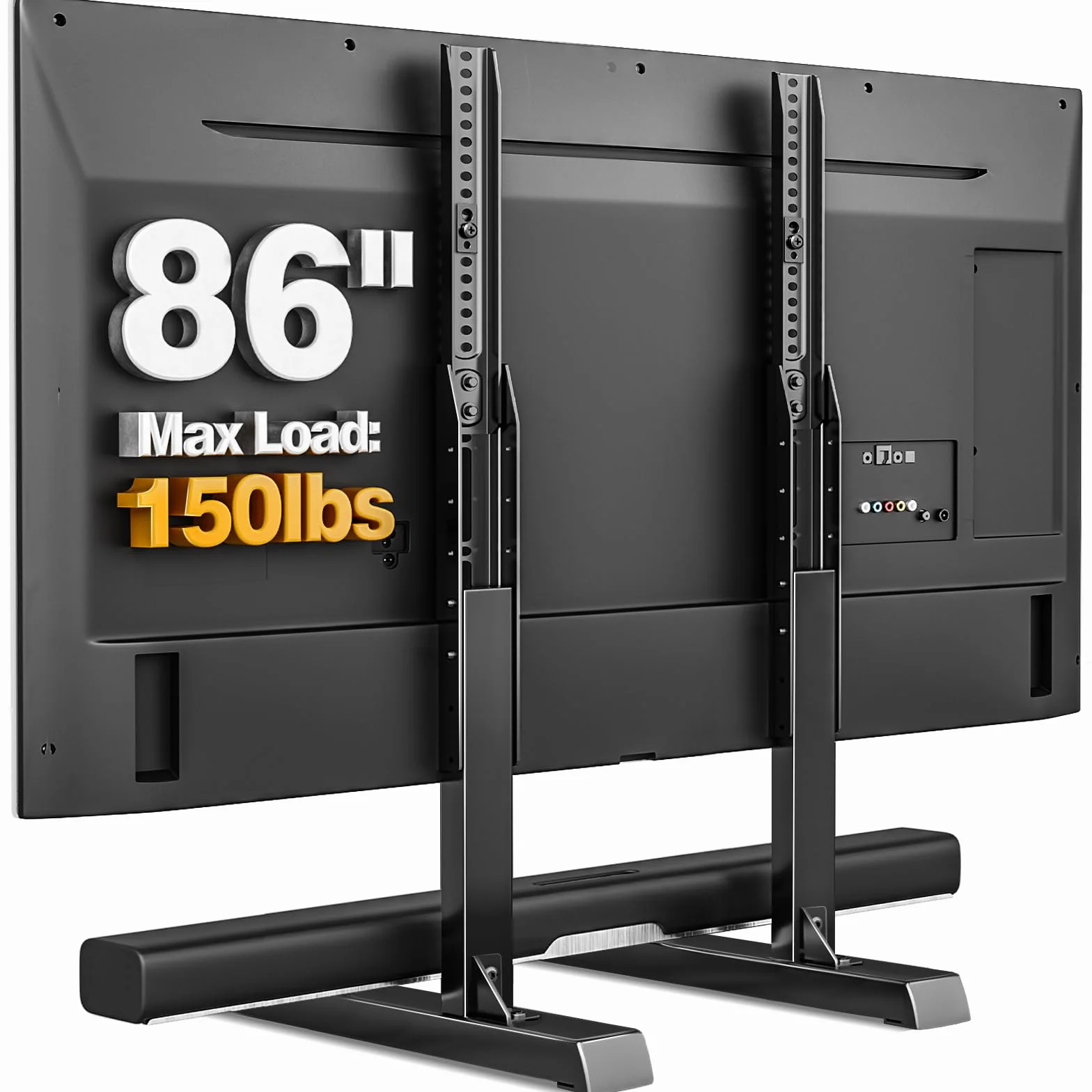 TVON Soporte de TV de Mesa con Patas de TV Ajustables en Altura, Base de Soporte de TV con Gestión de Cables para TV de 37 a 86 Pulgadas, Patas de Acero Soportan hasta 68 KG, VESA Máx 800x600mm