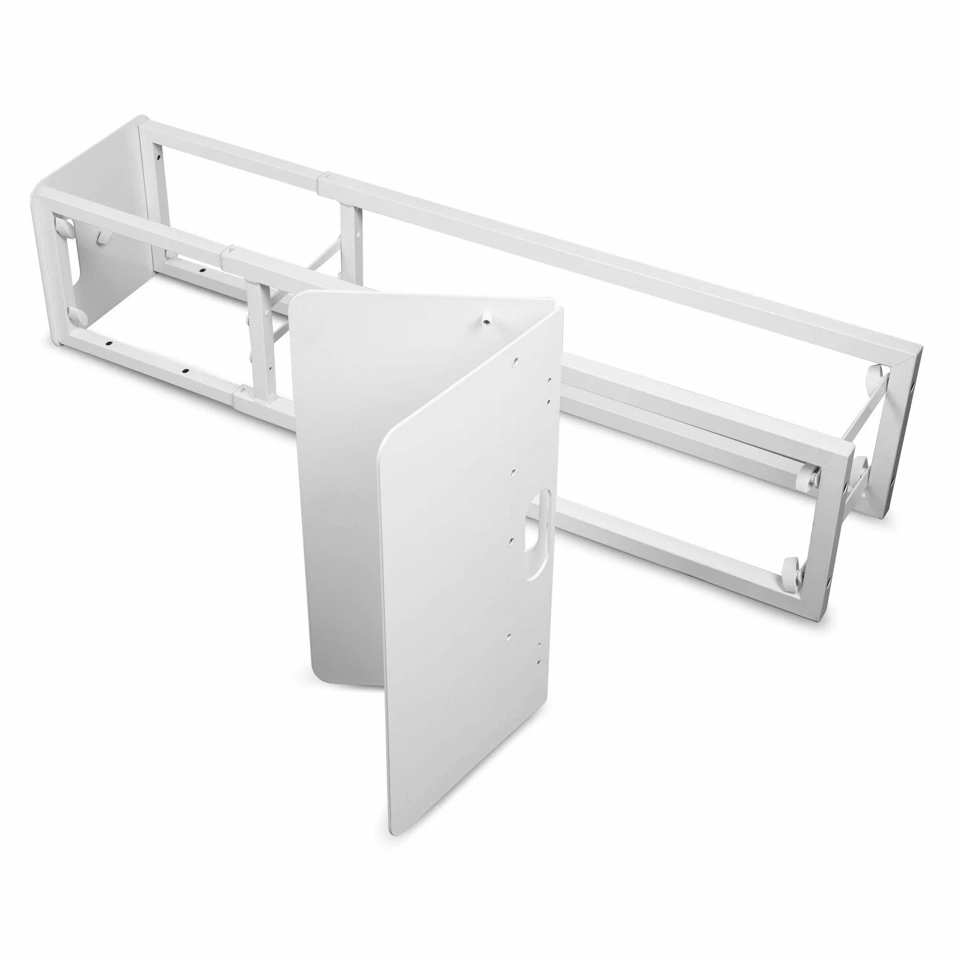 Vonyx DJP170 Plinth Podium con Placas Base Plegables con Altura Ajustable, Cubiertas de Licra en Blanco y Negro, Soporte de Cabeza móvil para DJ Light Podium y Altavoces PA, 30 kg de Carga