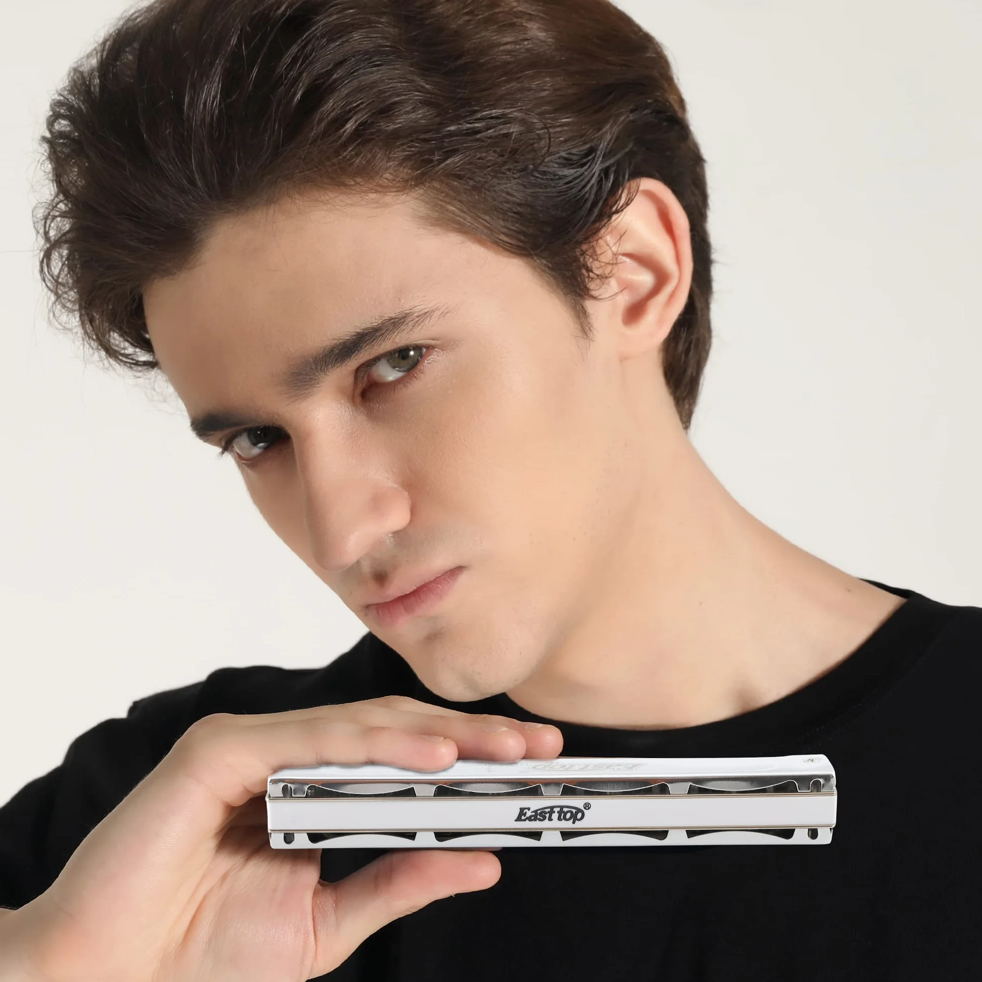 East top 24 hoyos Professional C Tremolo Harmonica T2406S Instrumento de órgano bucal para adultos, jugadores profesionales, principiantes y estudiantes, como regalo