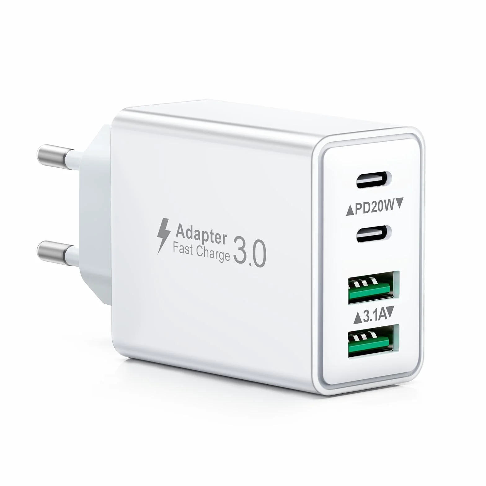 Cargador USB C 40W PD+QC Rápido Pared Adaptador Tipo C para iPhone 17 16 15 14 13 12 11 Pro Max Plus iPad Samsung