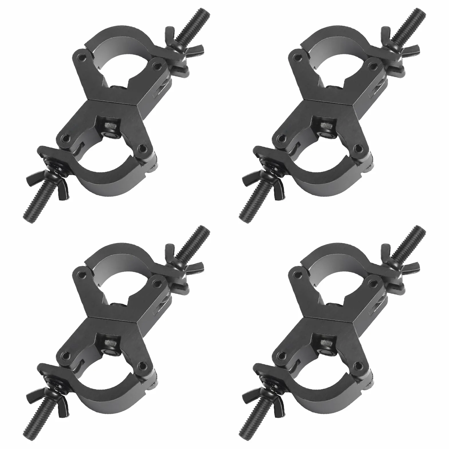 4Pack Garras para Truss Clamp Doble Abrazadera Giratoria Luz Escenario, Gancho para Truss 29-35mm Garras Luces Lighting Hook Clamps, Carga 80kg Andamiaje Soporte Luz Enganche Colgar para Cabeza Movil