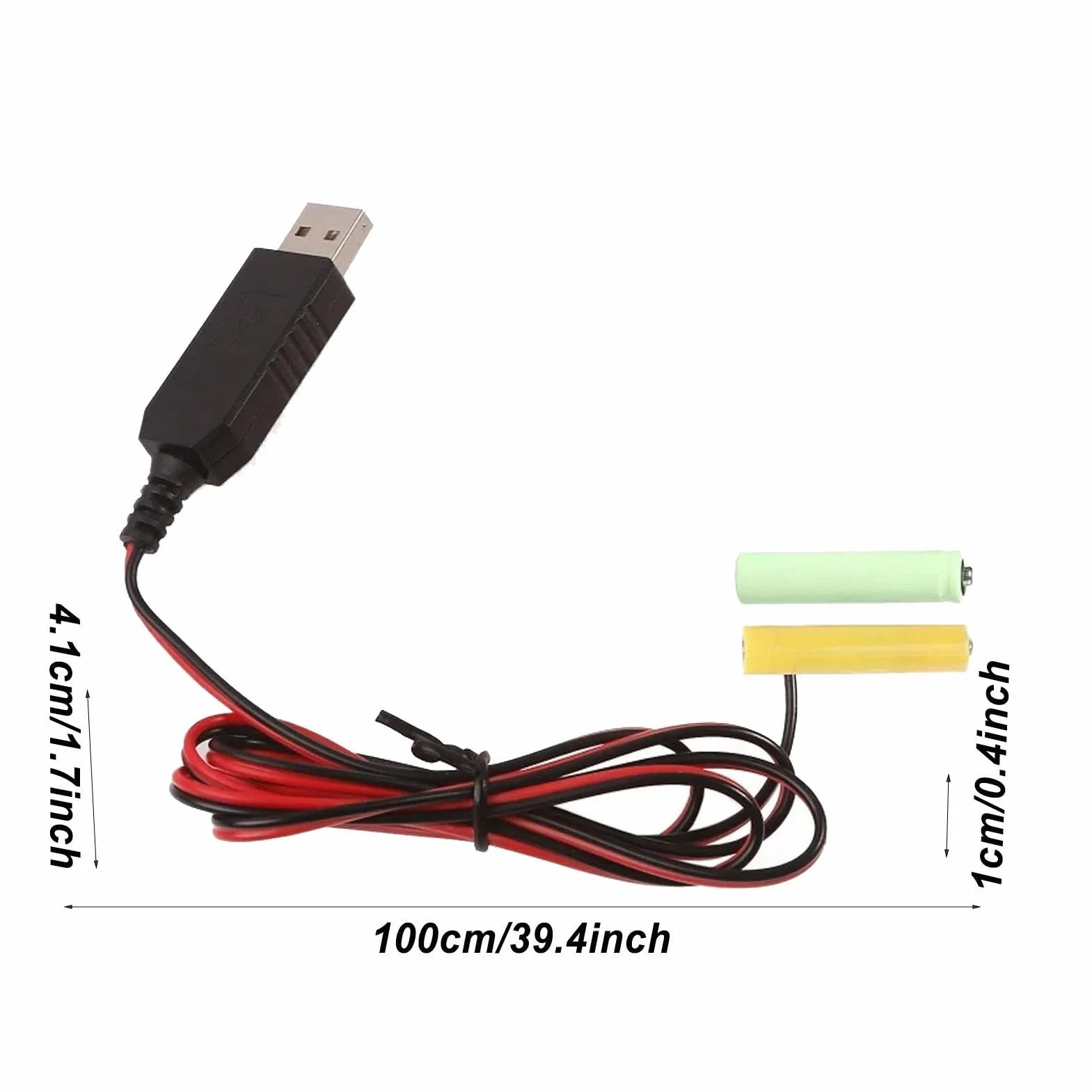 Batería eliminato-r, adaptador de batería, eliminadores de batería AA de 5 V a 3 V, convertidor de batería con cable USB de 1 m, adaptador de alimentación de batería, sustituye a pilas AA/AAA para
