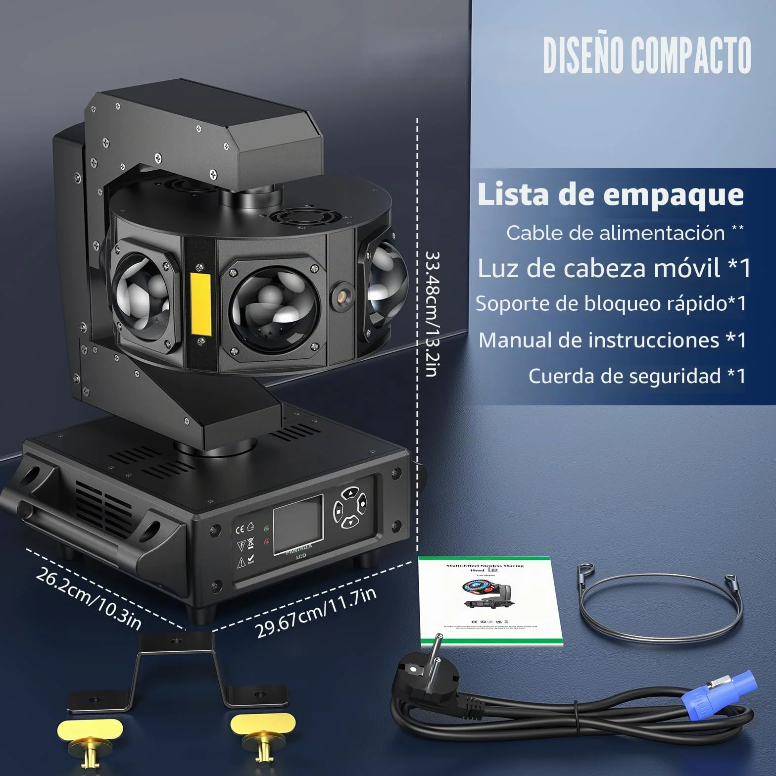 200W Cabeza Movil LED RGBW Beam Luz de Escenario Focos móviles para Disco Fiesta Casa Bar iluminación